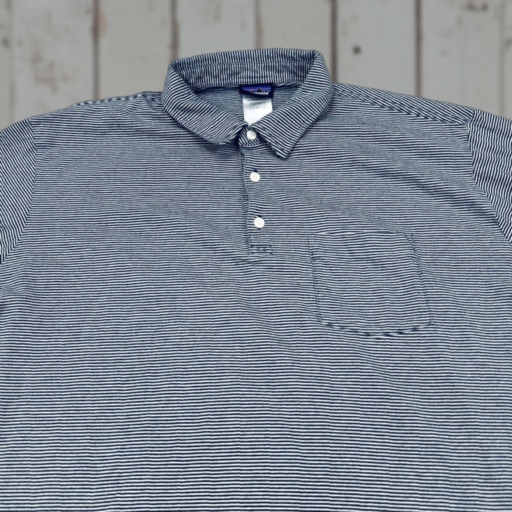 Patagonia Patagonia Polo Shirt Mens 2XL Blue Striped Organic Cotton Pocket Casual Size US XXL / EU 58 / 5 - 1 Thumbnail
