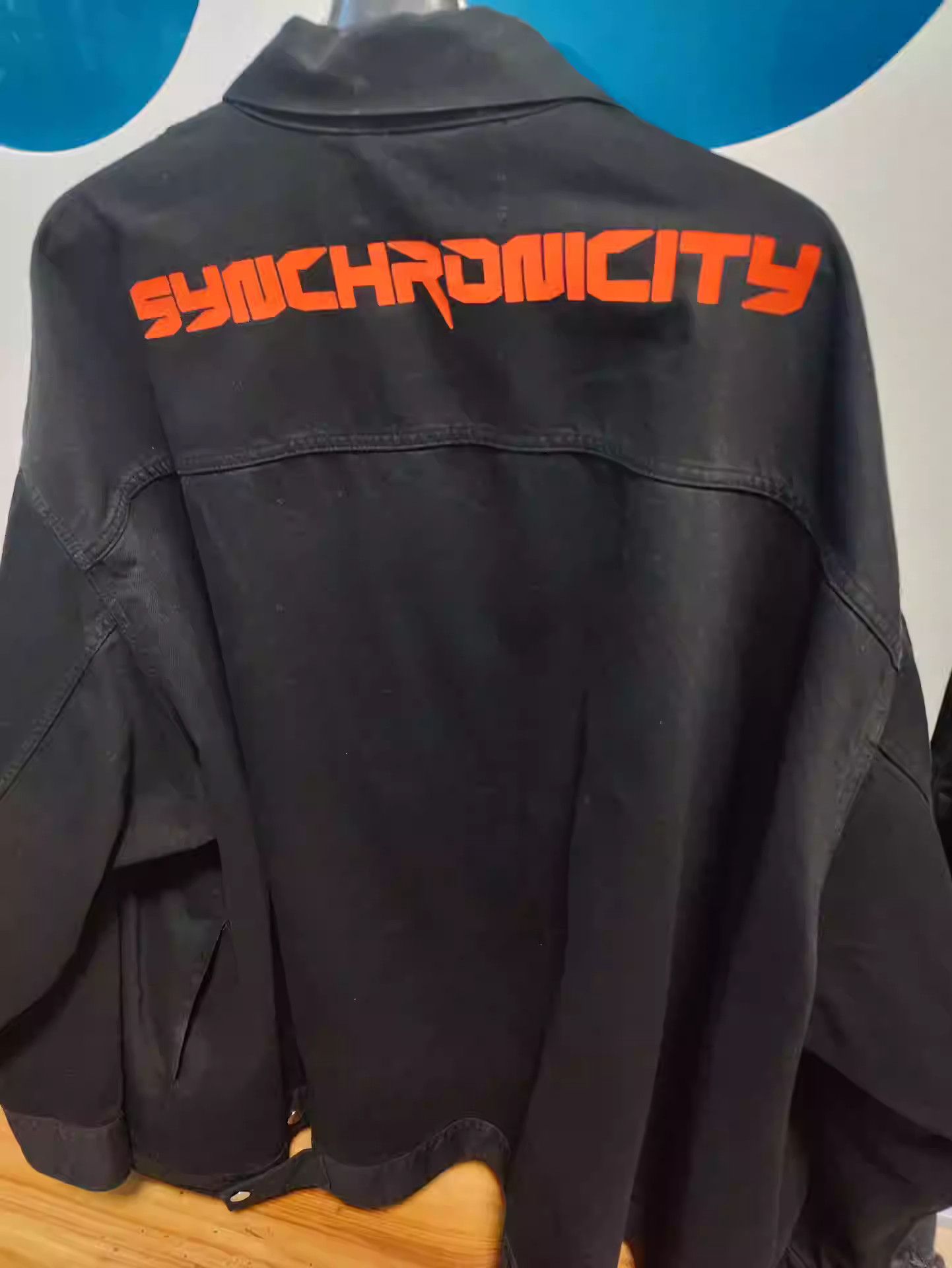 Raf Simons Large Silhouette Leather Denim Jacket