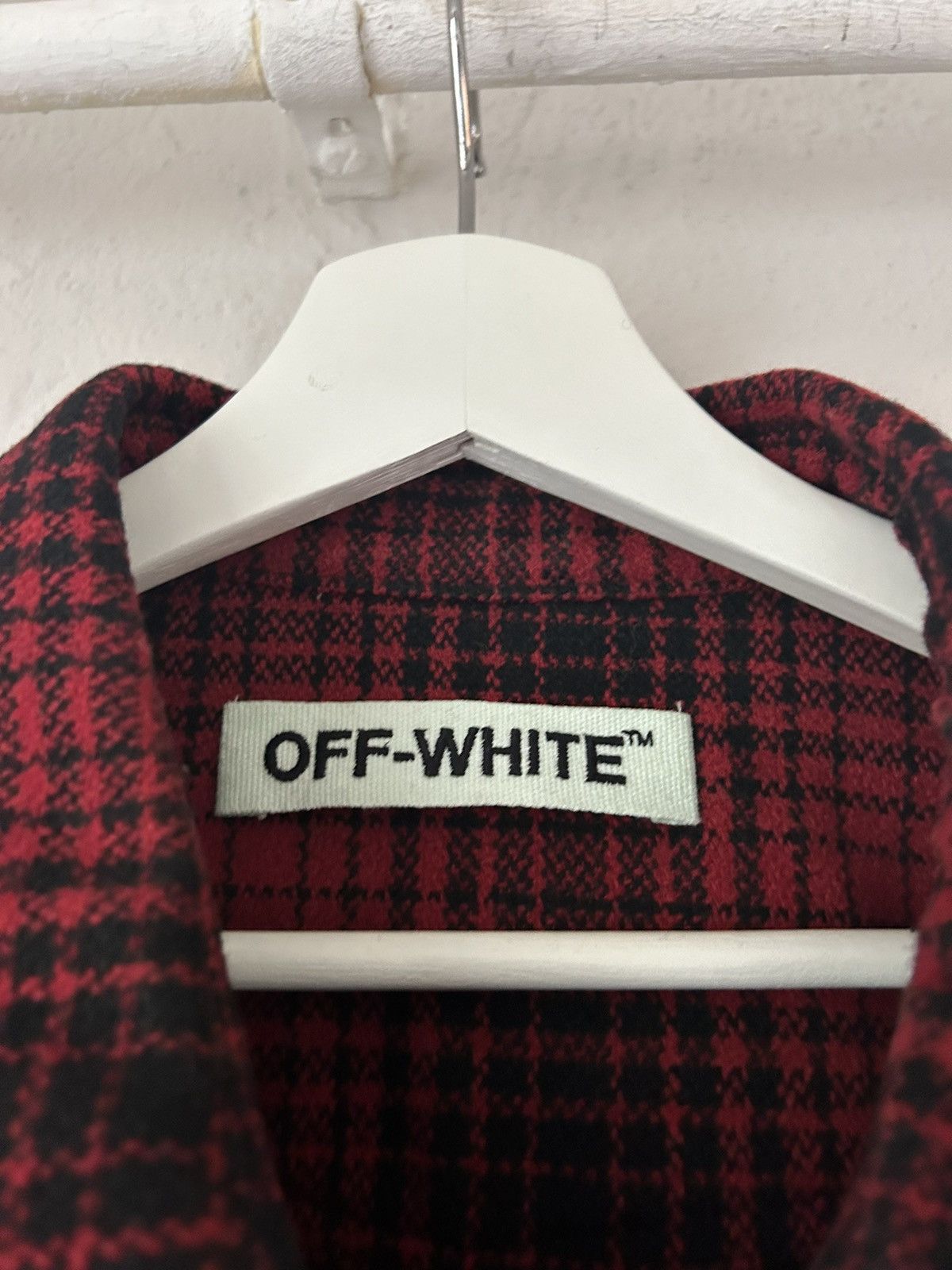 Off-White Check Wool Tartan Shirt Size US M / EU 48-50 / 2 - 4 Thumbnail