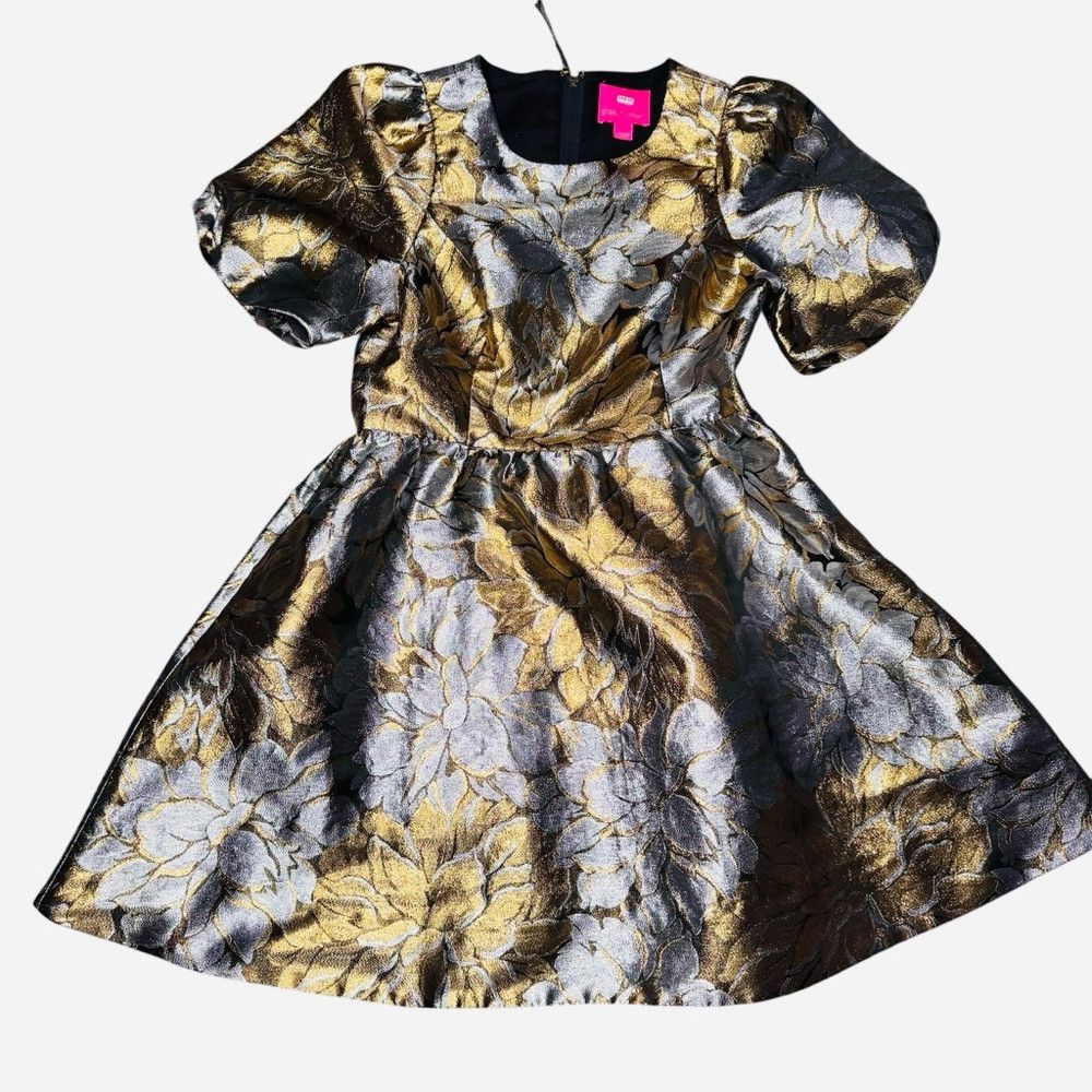 Lilly Pulitzer Lilly Pulitzer Priyanka Floral Metallic Puff Sleeve Dress S Size M / US 6-8 / IT 42-44 - 3 Thumbnail
