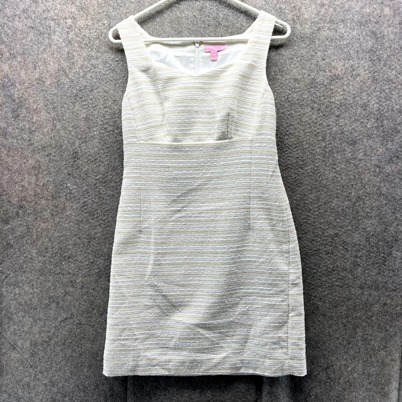 Lilly Pulitzer Lilly Pulitzer Dress Women 0 White Sleeveless Pencil Dress Casual Knit/Cotton Textured Size XS / US 0-2 / IT 36-38 - 2 Thumbnail