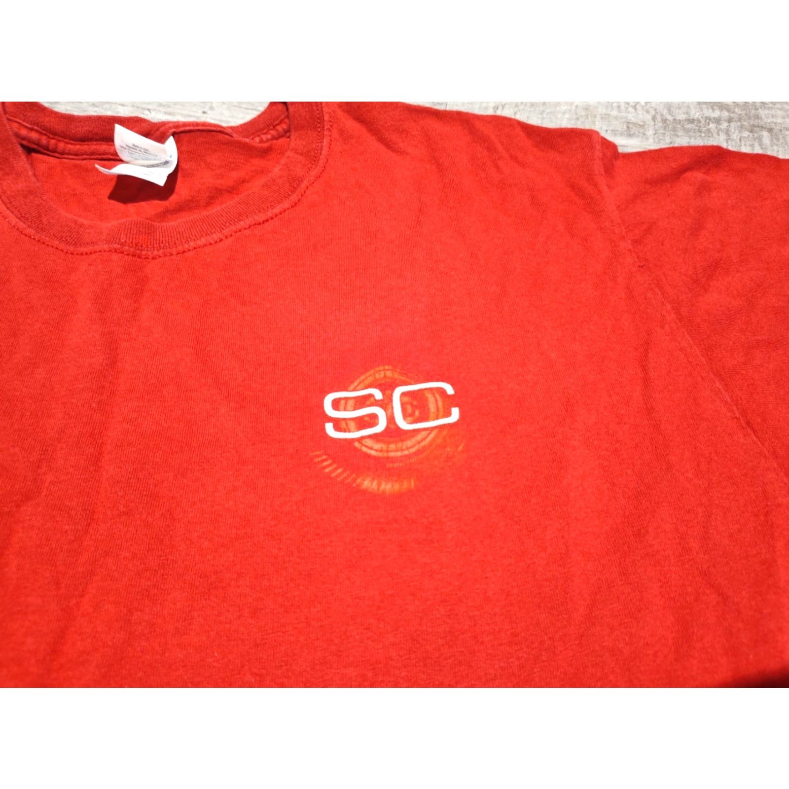 Gildan VINTAGE Gildan Men's T-Shirt Large Red ESPN Sportscenter 90s Y2K Double-Sided Graphic Print Size US L / EU 52-54 / 3 - 3 Thumbnail