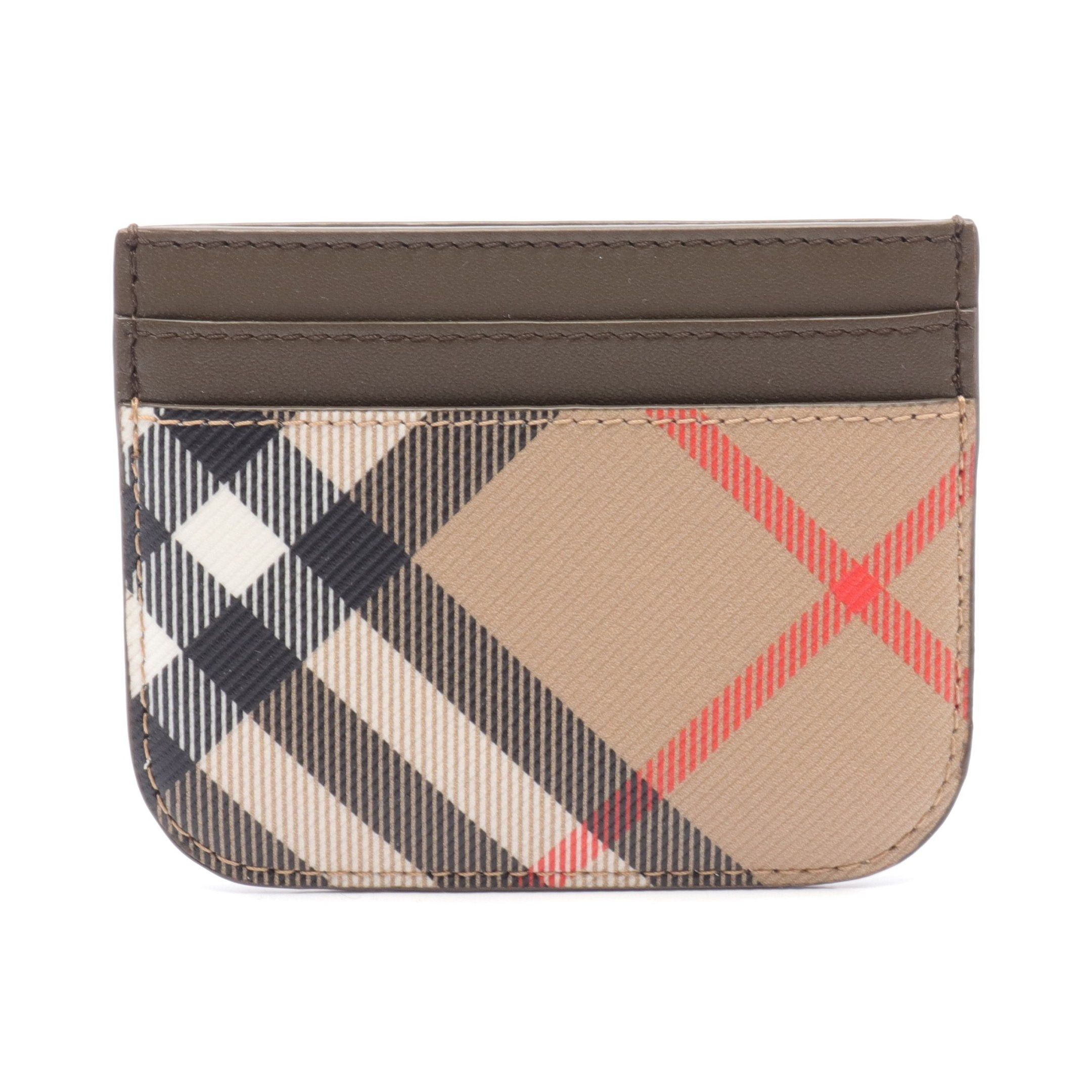 Burberry Burberry Check Card Case Leather Beige Brown Multicolor Size ONE SIZE - 1 Thumbnail