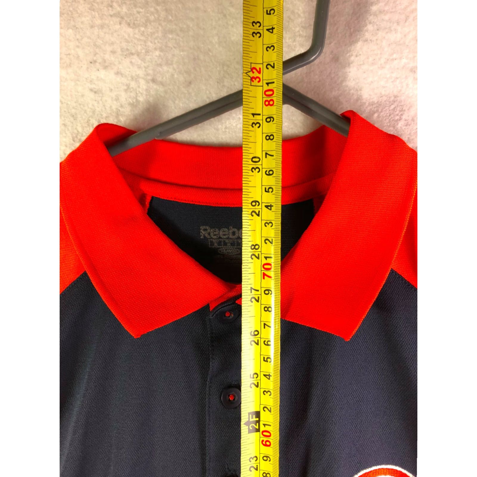Reebok Reebok NFL Chicago Bears Mens L Short Sleeve Collared Shirt 100% Polyester Polo Football Blue Bears Logo Solid Batm an? Size US L / EU 52-54 / 3 - 4 Thumbnail