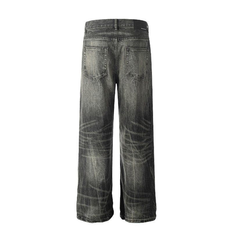 Vintage Men's street loose casual retro distressed lightning jeans Size US 32 / EU 48 - 2 Thumbnail