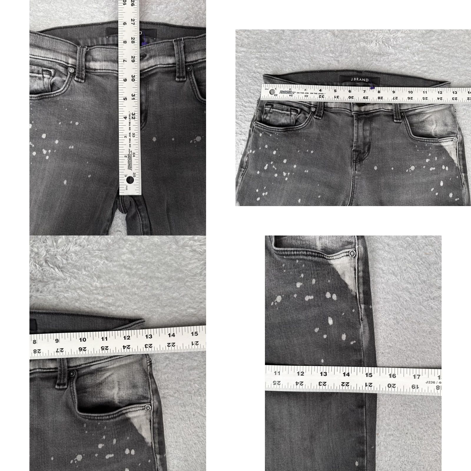 J Brand J Brand Jeans Womens Slim Skinny Crop Outsider Wash Charcoal Gray Denim Distressed 25in Zip 5-Pocket Cotton Blend Spandex Size 42" / US 20 - 9 Thumbnail