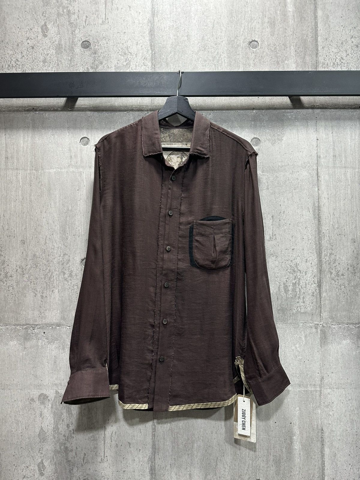 Ziggy Chen FW23 Burgundy Pocket Shirt Size US S / EU 44-46 / 1 - 1 Thumbnail