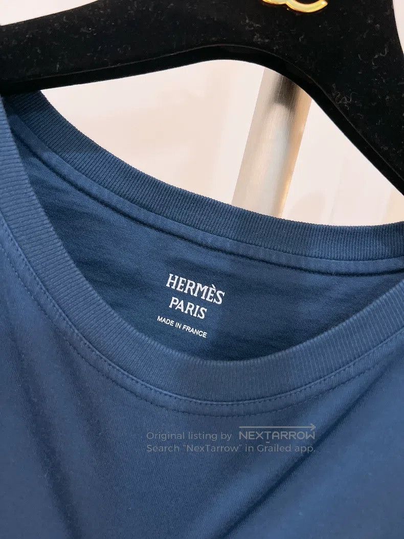 Hermes Hermes Dark blue single pocket short sleeve Size XS / US 0-2 / IT 36-38 - 7 Thumbnail