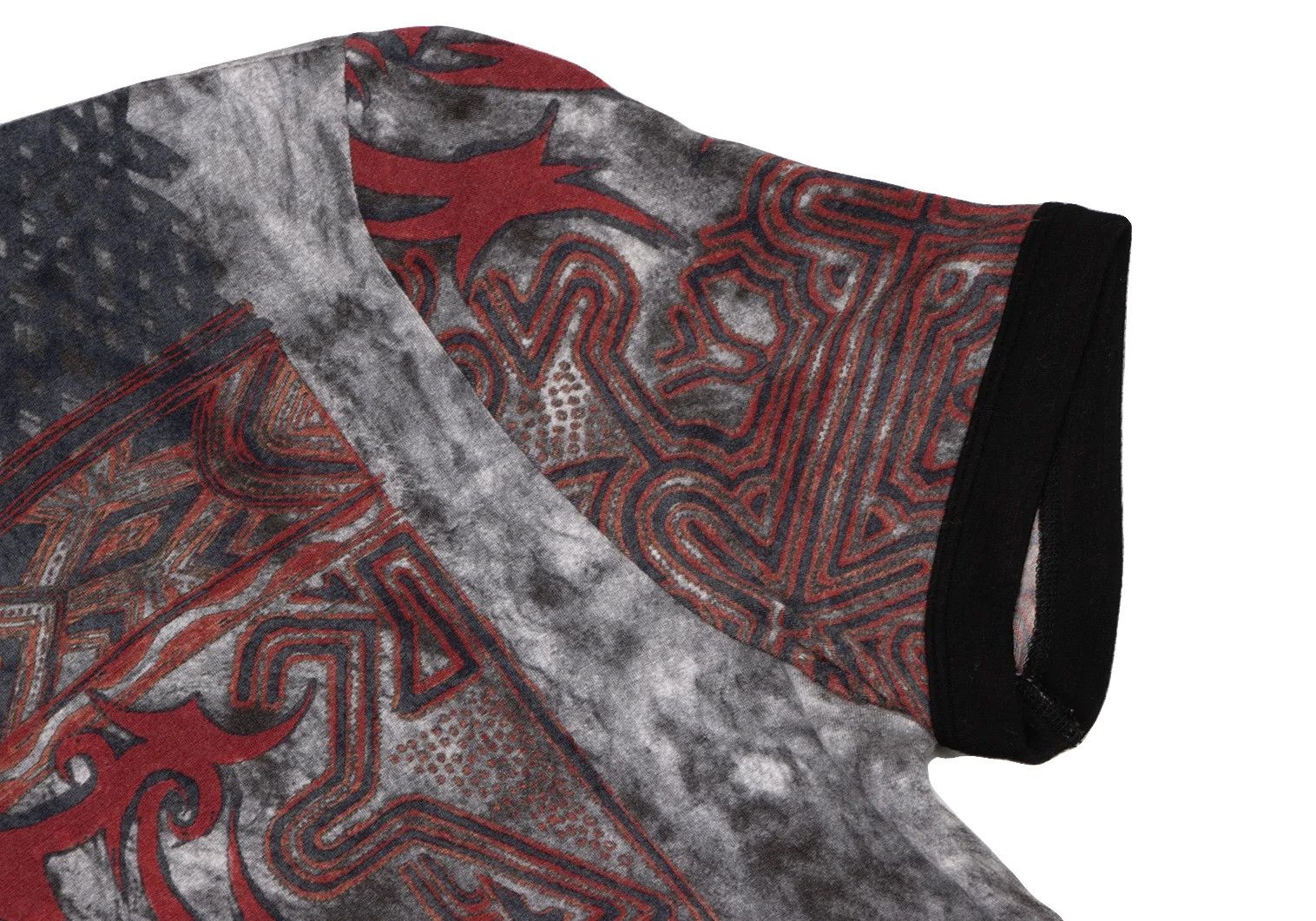 Jean Paul Gaultier Tribal Print Ringer T-Shirt in Black, White, and Red Size US M / EU 48-50 / 2 - 4 Thumbnail