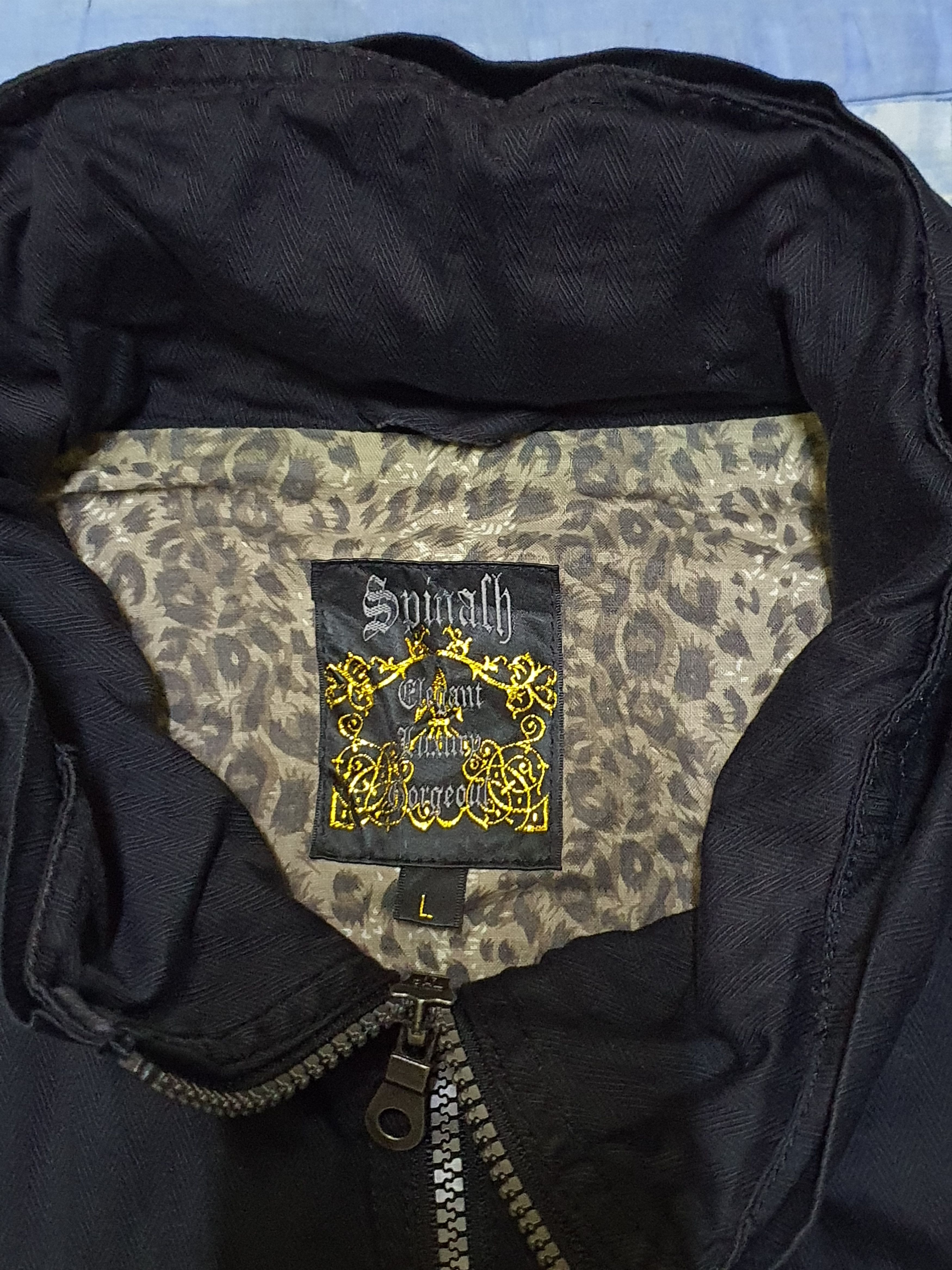 Japanese Brand Spinalh Embroidery Military Bomber Hooded Jacket (Black) Size US L / EU 52-54 / 3 - 6 Thumbnail