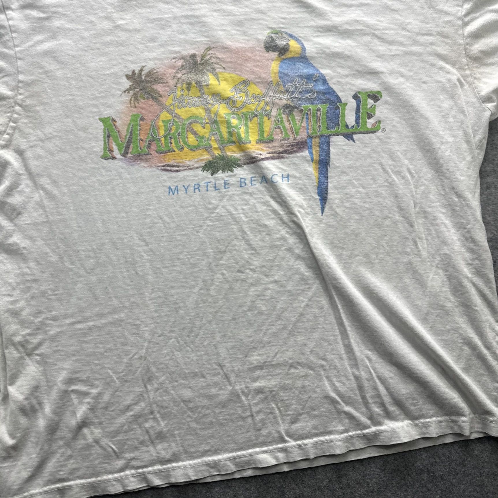 Vintage Margaritaville Shirt Mens XL White Parrot Graphic Tee Myrtle Beach Tee Shirt Graphic Print Crew Neck Short Sleeve Size US XXL / EU 58 / 5 - 5 Thumbnail
