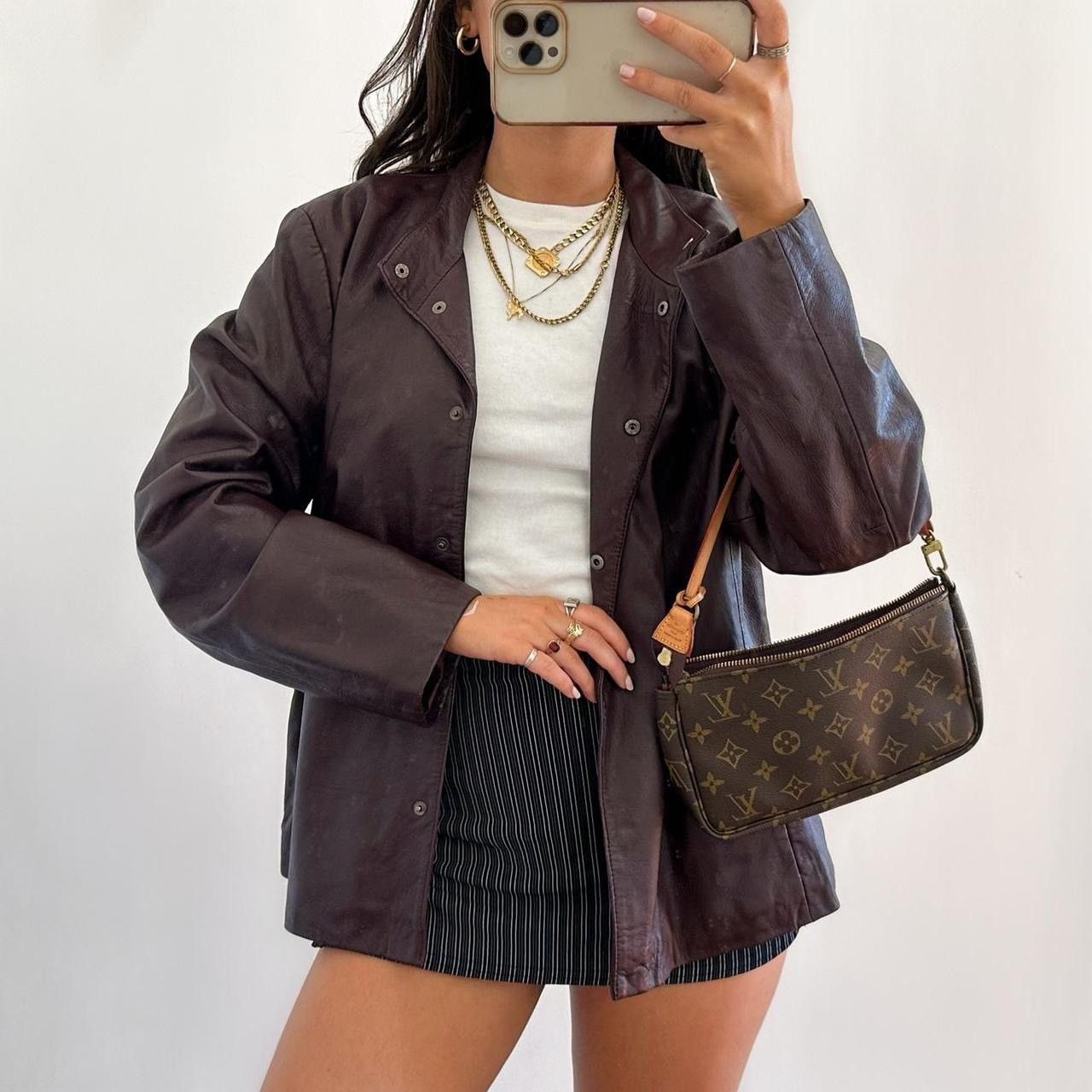 Other Vintage oversized leather jacket Size S / US 4 / IT 40 - 2 Thumbnail