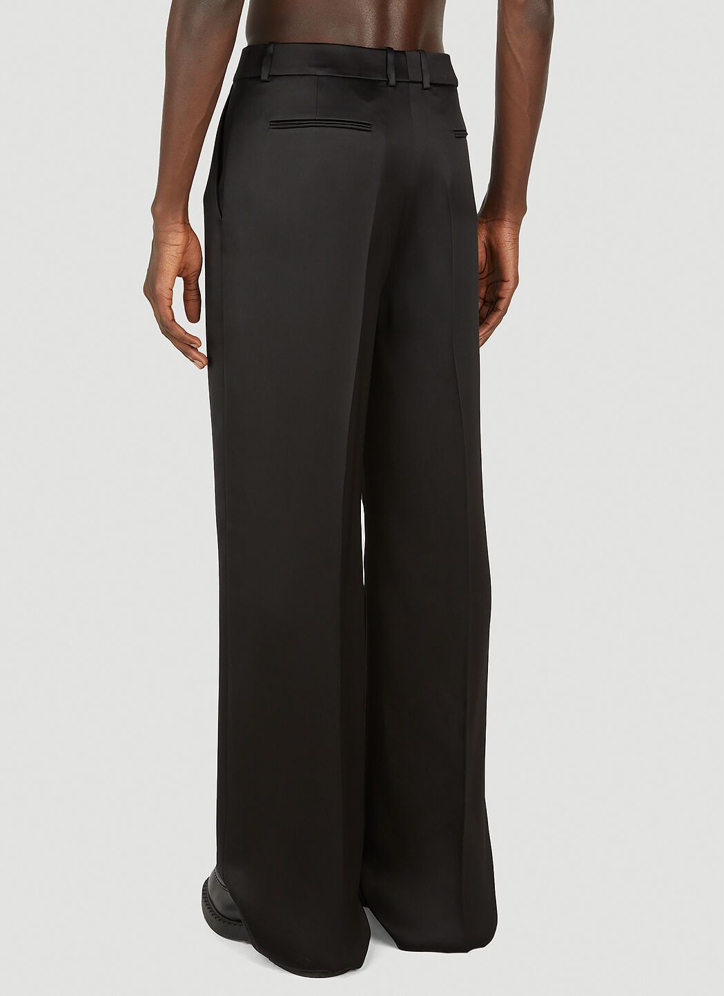 Saint Laurent Paris o1s1wg111124 Pantalon 2 Plis Satin Mireille Pant in Black Size US 34 / EU 50 - 4 Thumbnail