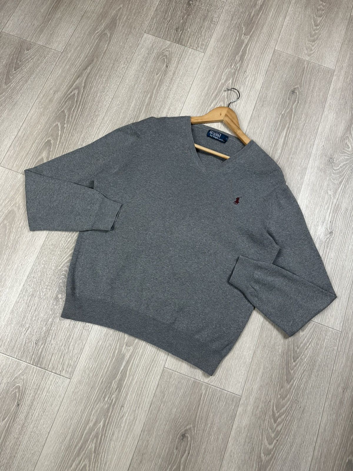 Polo Ralph Lauren Vintage POLO RALPH LAUREN Grey Sweater V-Neck Size L Size US M / EU 48-50 / 2 - 3 Thumbnail