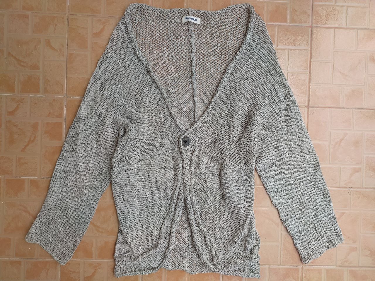 Issey Miyake PLANTATION CROCHET KNIT CARDIGAN BEIGE SIZE M Size M / US 6-8 / IT 42-44 - 1 Thumbnail