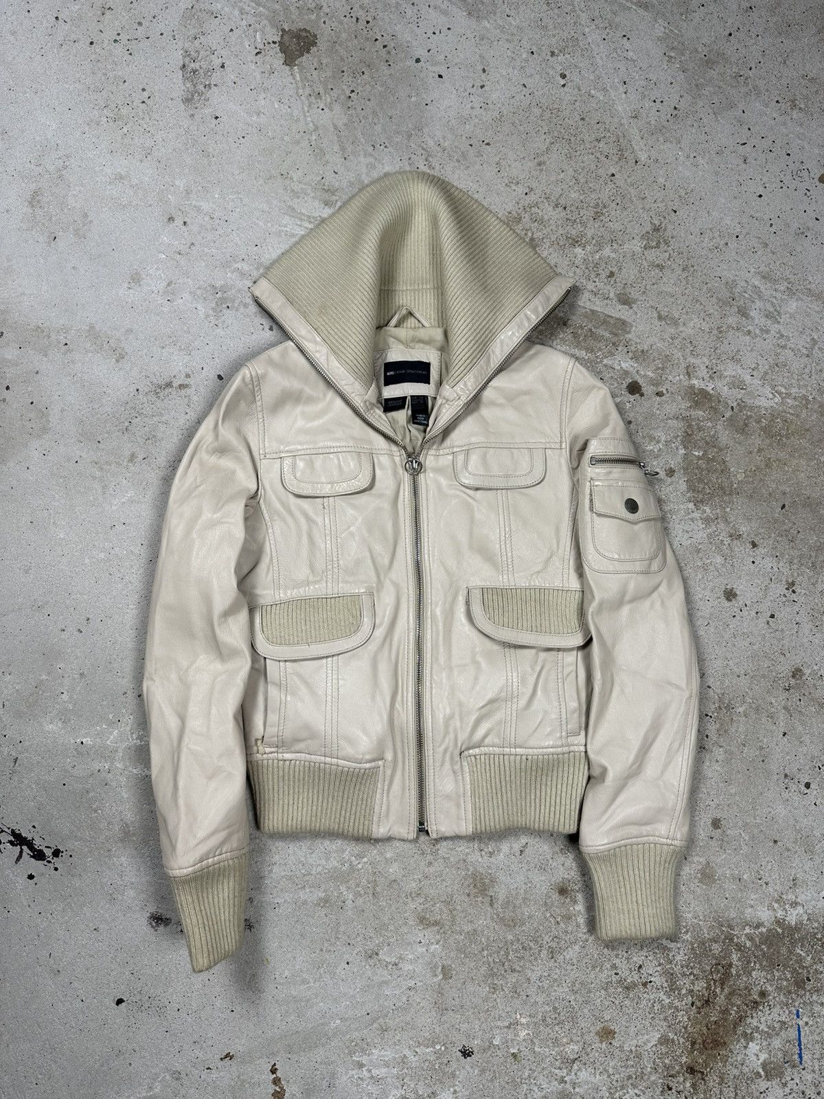 Vintage Y2K Genuine Leather Flyers Utility Bomber Jacket
