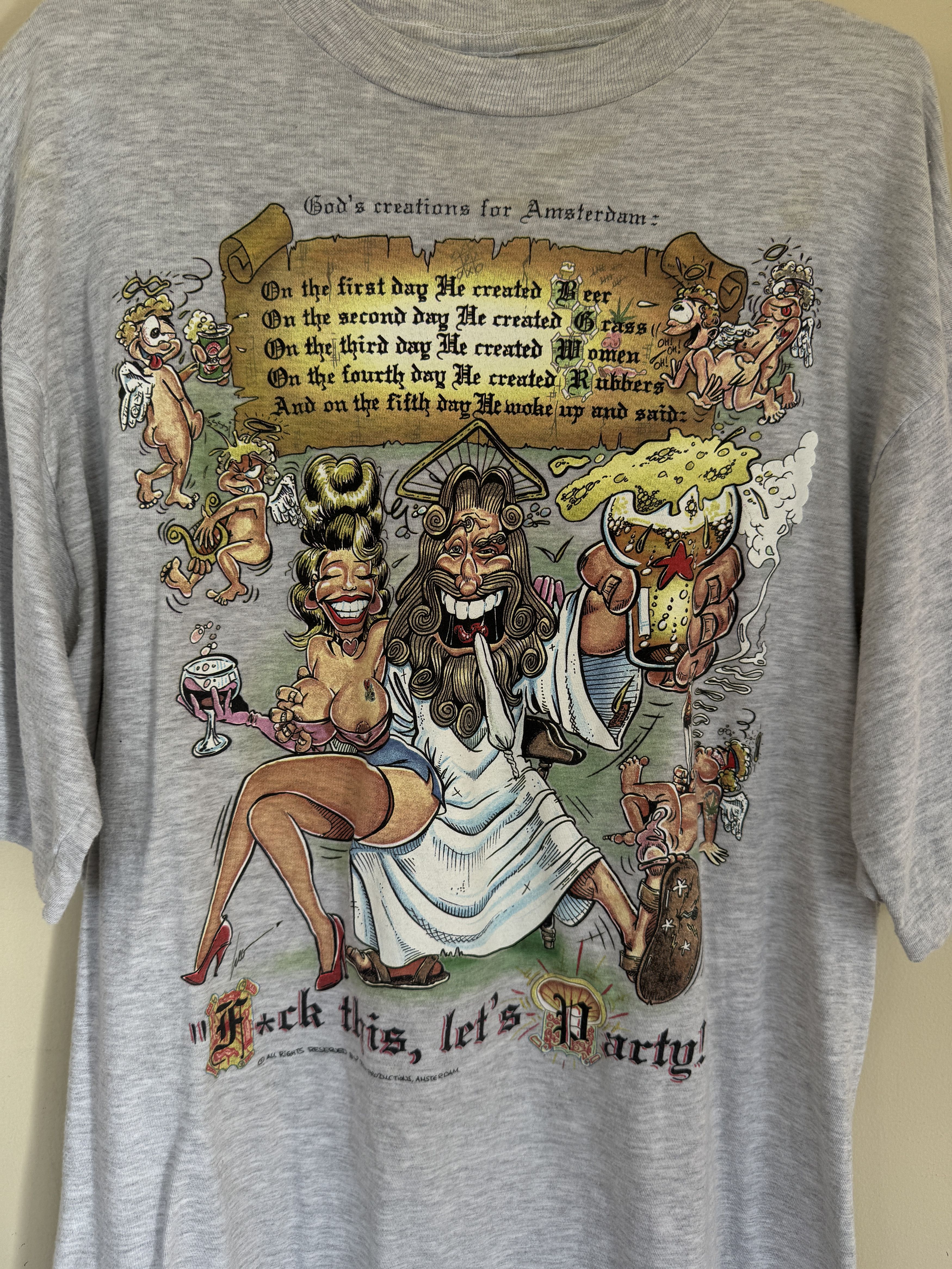 Vintage Fuck This Lets Party Jesus Vintage Tee Size US XL / EU 56 / 4 - 2 Thumbnail
