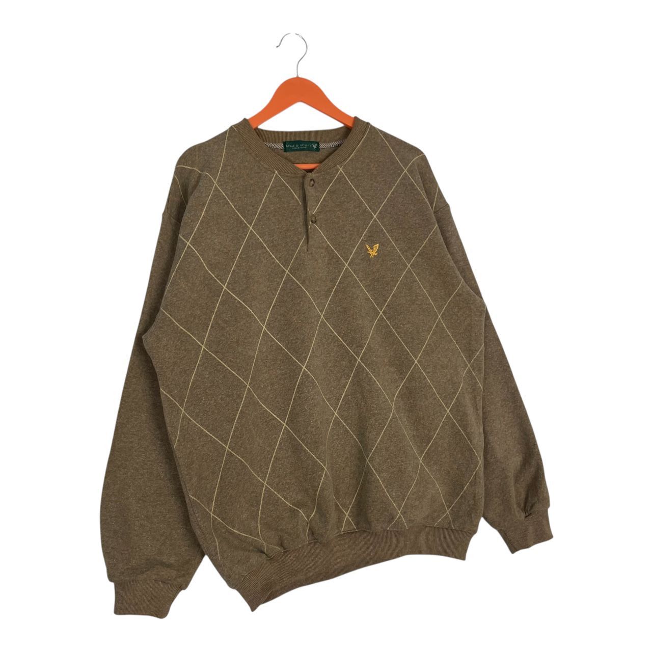 Lyle & Scott Vintage Lyle&Scott Pullover Button up Sweatshirt Size US L / EU 52-54 / 3 - 2 Thumbnail