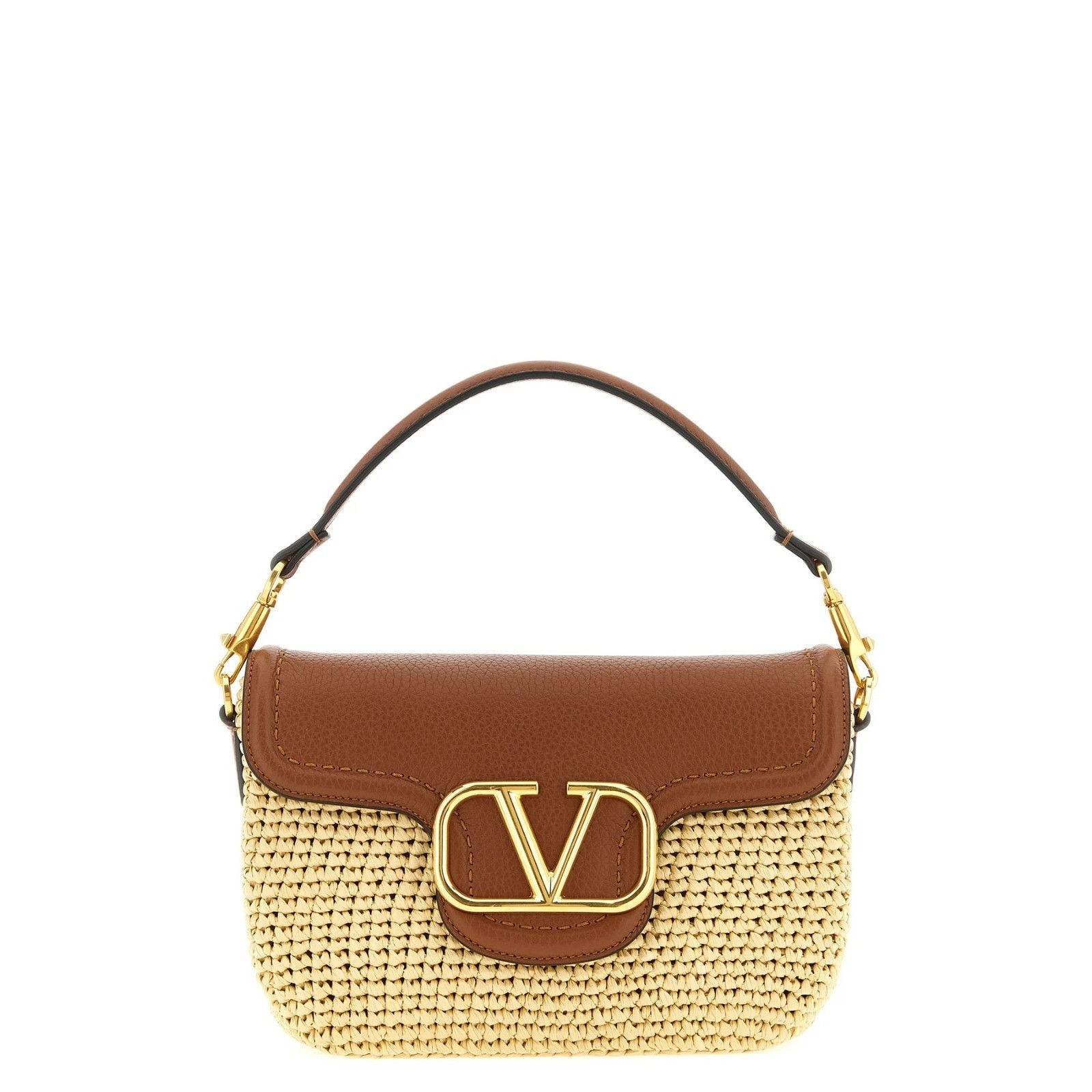 Valentino VALENTINO GARAVANI Alltime Brown Woven Raffia Shoulder Bag N Size ONE SIZE - 1 Thumbnail