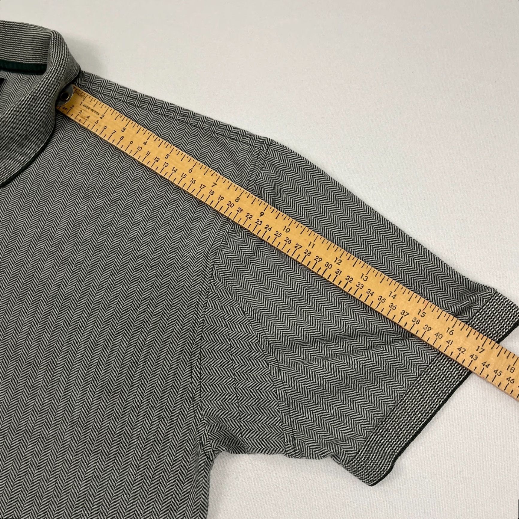 Vintage VINTAGE Willis & Geiger Polo Shirt Mens Large Green Herringbone Preppy Made in USA Size US L / EU 52-54 / 3 - 6 Thumbnail