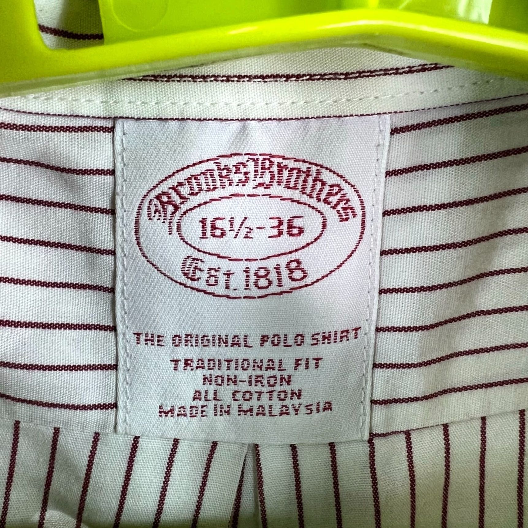Brooks Brothers Brooks Brothers Original Polo Shirt Mens 16.5/36 Button-Down Cotton White Red Striped Shirt Size US L / EU 52-54 / 3 - 4 Thumbnail