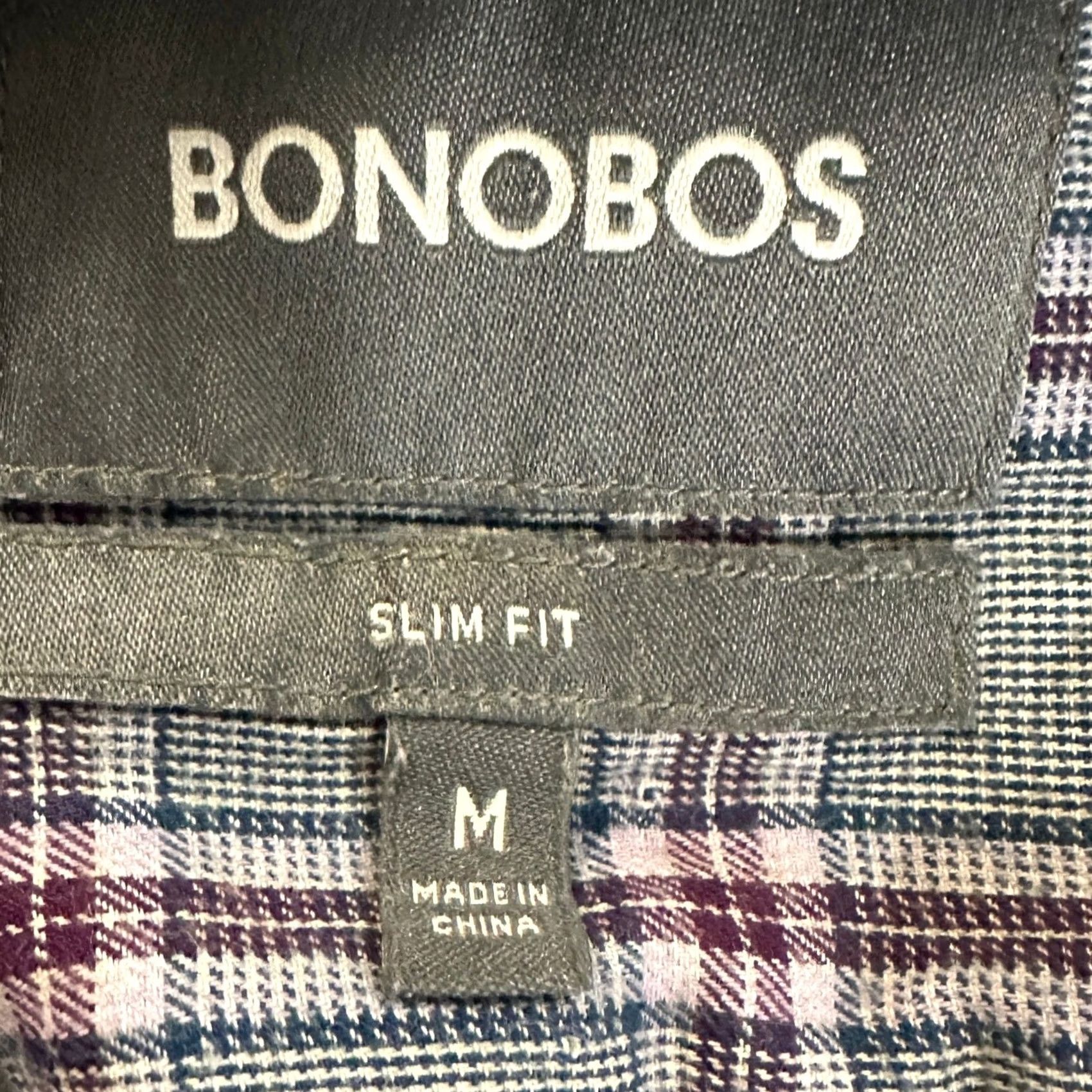 Bonobos Bonobos Button-Up Shirt Mens Slim Blue Plaid Long Sleeve Adult Medium Size US M / EU 48-50 / 2 - 4 Thumbnail