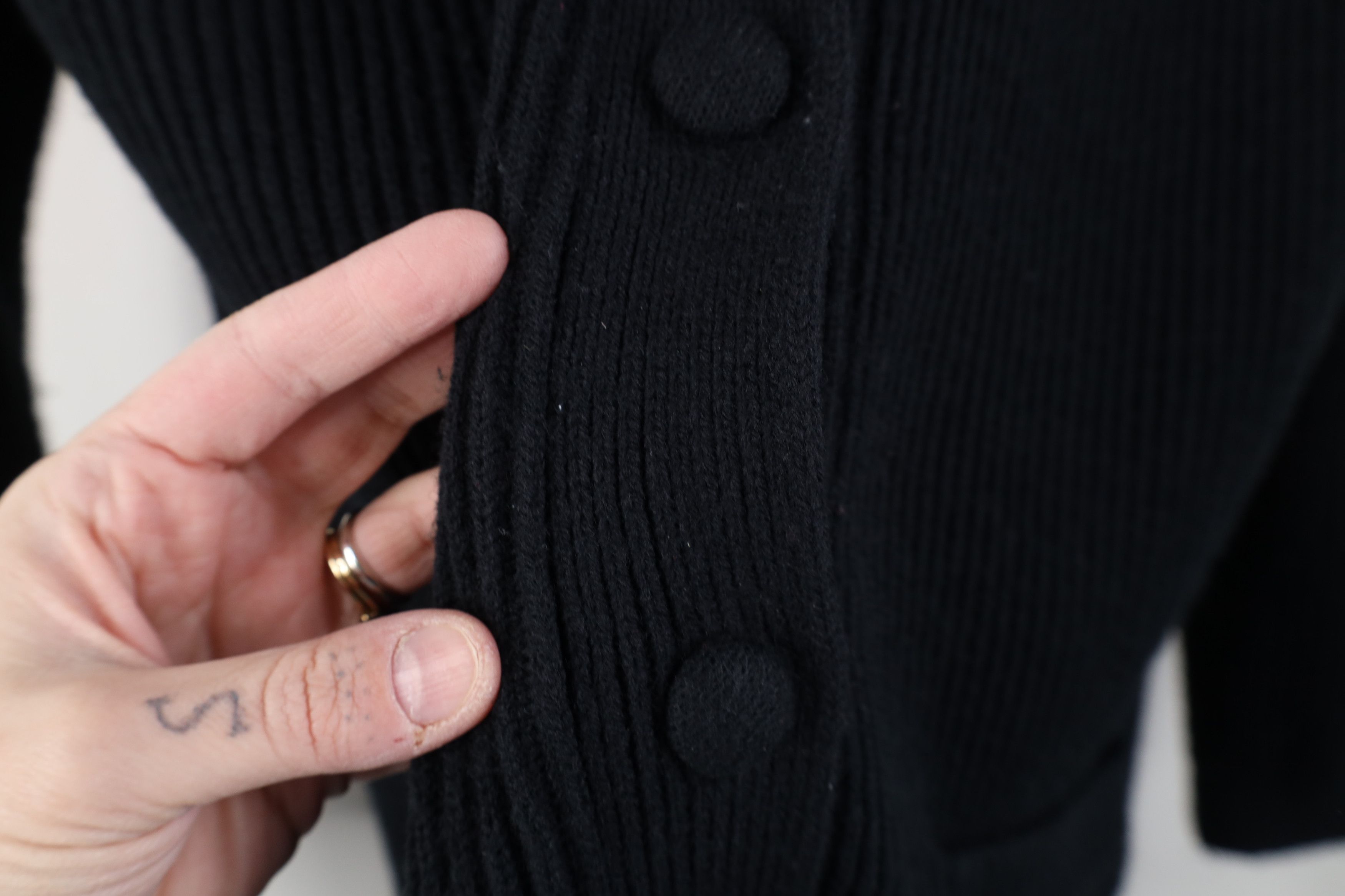 Vintage Vintage 90s Streetwear Chunky Ribbed Knit Cardigan Sweater Size L / US 10 / IT 46 - 6 Thumbnail