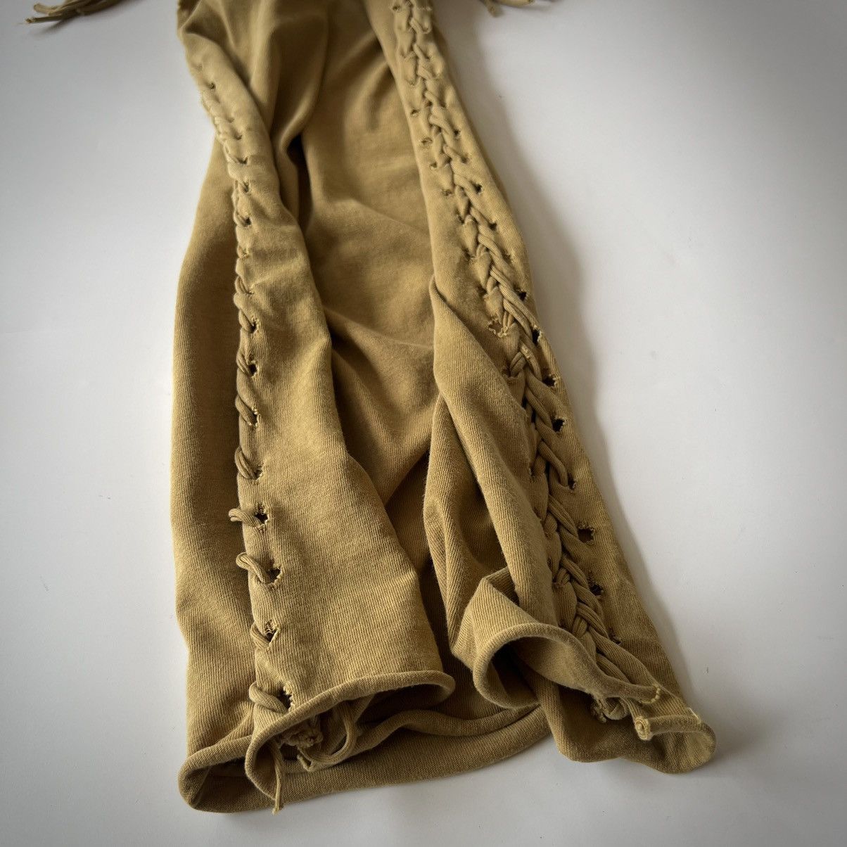 Japanese Brand Goa 00s Distressed Lace-up Fringe Tunic Size US XS / EU 42 / 0 - 4 Thumbnail