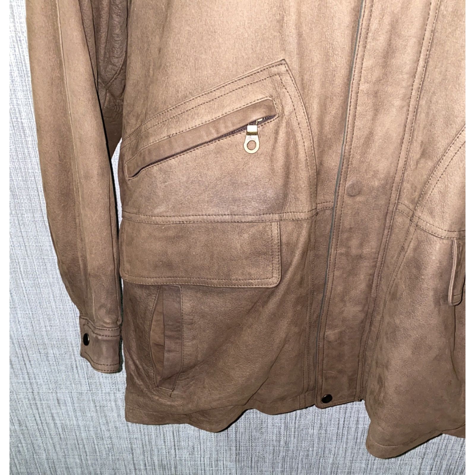 Vintage Reed Jacket Brown Leather Suede Plaid Lined Full Zip Size 40 Mens Size US XXS / EU 40 - 4 Thumbnail