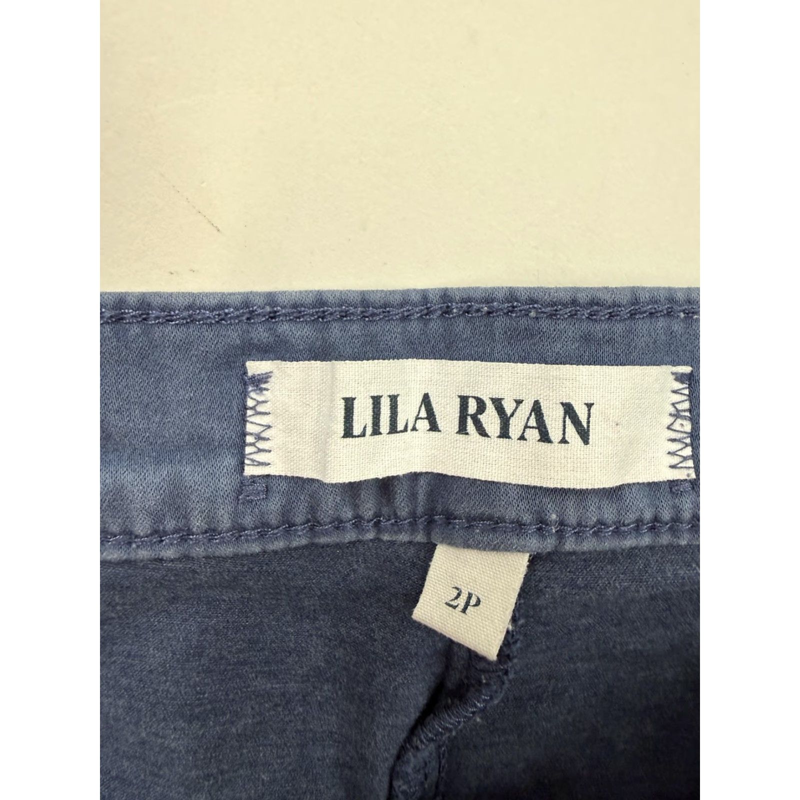 Vintage Lila Ryan Pants Womens 2P Chino Twill Straight Leg Blue Casual Petite Regular Front Zip Button Pockets Size 26" / US 2 / IT 38 - 5 Thumbnail