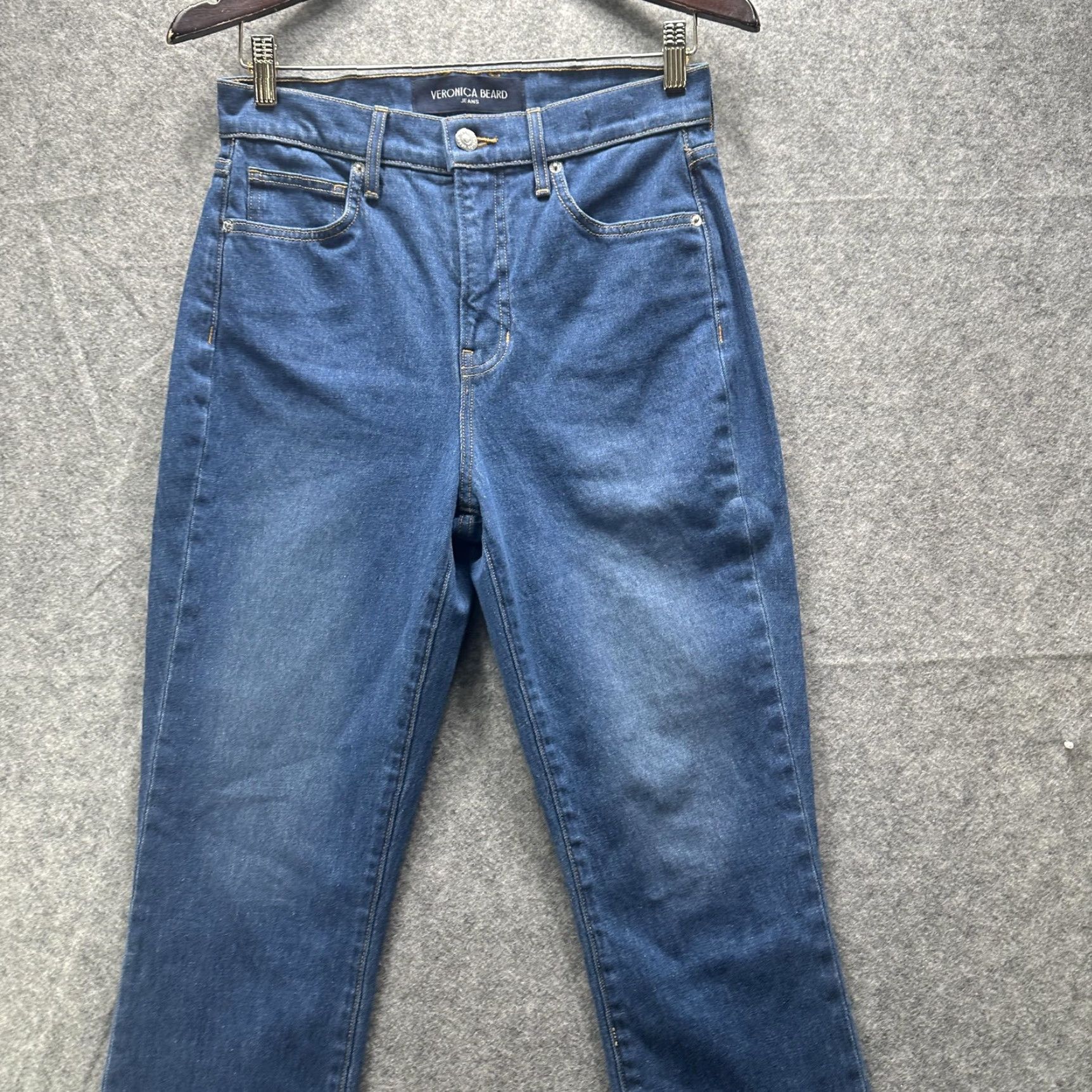 Veronica Beard Veronica Beard Jeans Womens 27 High Rise Carly Kick Flare Crop Blue Denim Cropped Jeans Size 27" / US 4 / IT 40 - 3 Thumbnail