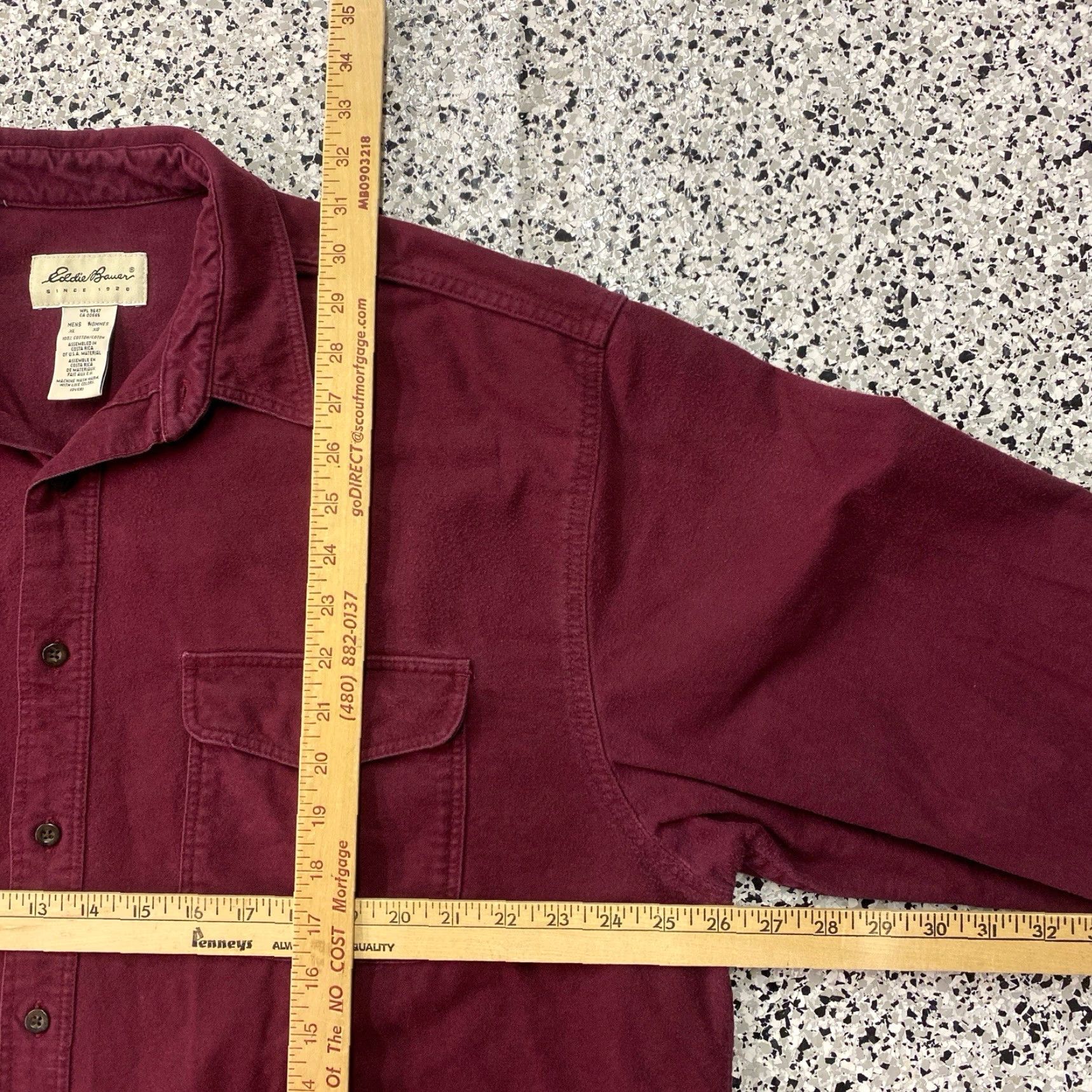 Eddie Bauer VINTAGE Eddie Bauer Shirt Mens XL Red Long Sleeve Button-Up Chamois Flannel Button-Up Shirt Size US XL / EU 56 / 4 - 3 Thumbnail