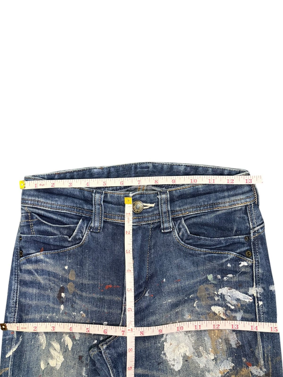 Diesel Vintage Japanese Brand Painted Splattered Flare Jeans Size 26" / US 2 / IT 38 - 6 Thumbnail