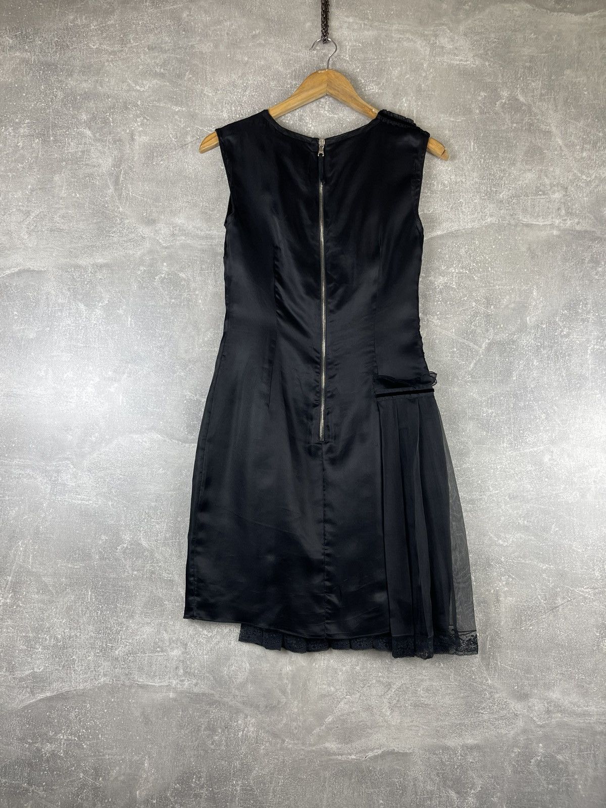 Dolce & Gabbana Dolce & Gabbana Black Silk Asymmetric Pleated Cocktail Dress Size S / US 4 / IT 40 - 7 Thumbnail