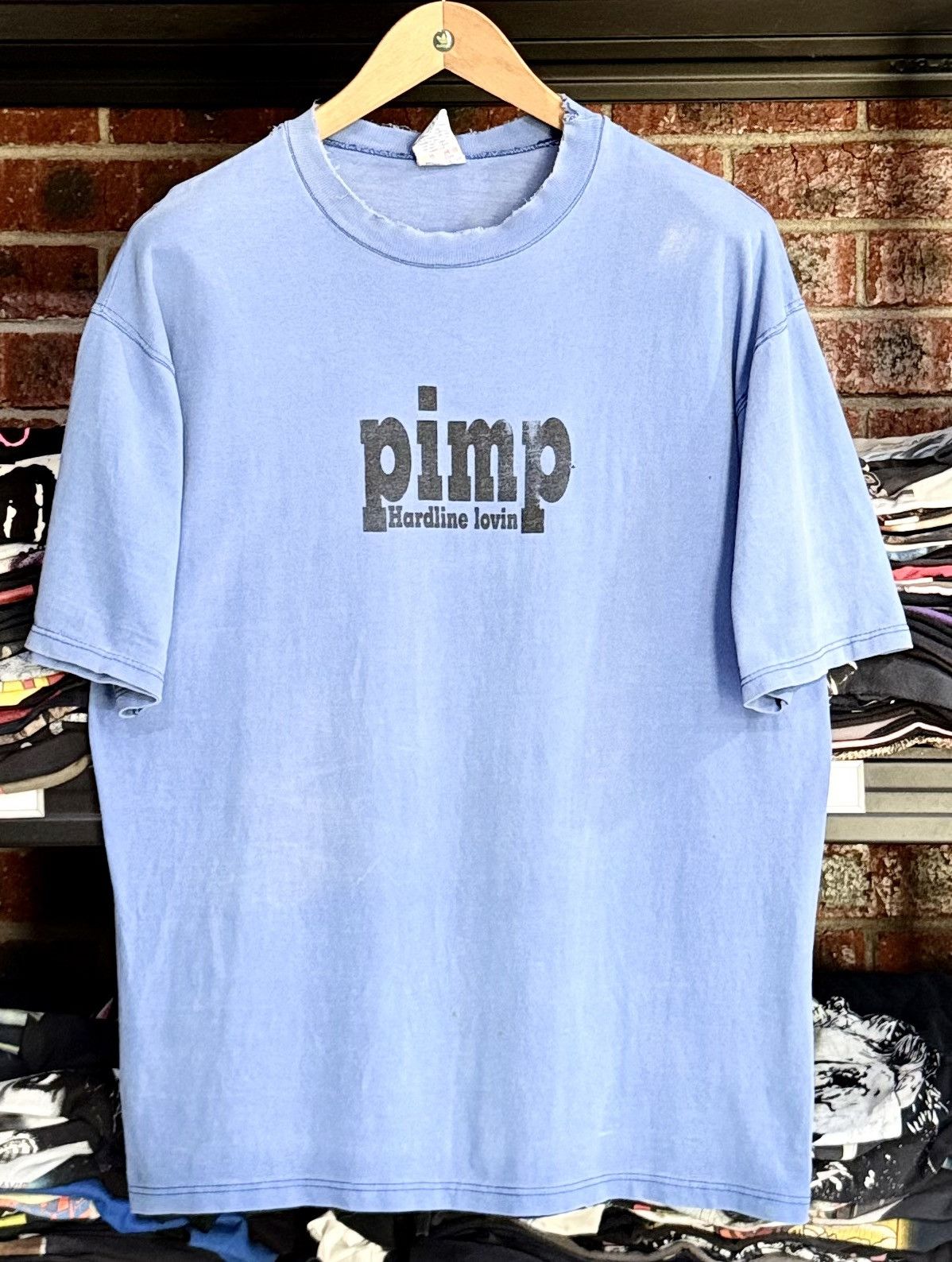 Girl Skateboards Thrashed Vintage 90s PIMP HARDLINE LOVIN Skateboard Faded T Size US L / EU 52-54 / 3 - 1 Thumbnail