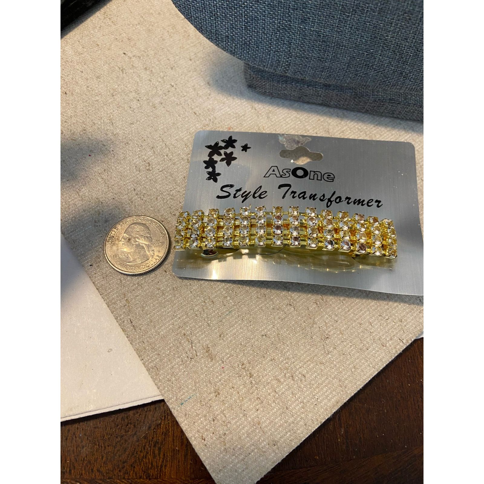 Other Shimmery rhinestone gold tone hair clip Size ONE SIZE - 4 Thumbnail