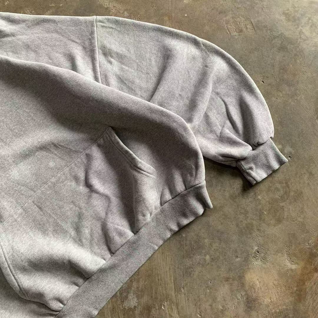 Japanese Brand Gray street retro solid color hoodie y2k Size US L / EU 52-54 / 3 - 3 Thumbnail