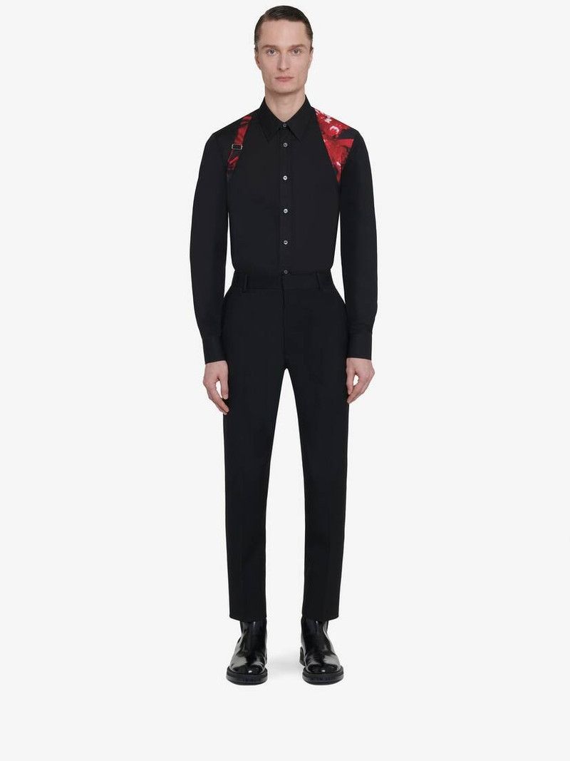 Alexander McQueen o1srvl11e0226 Wax Flower Harness Shirt In Black Size US L / EU 52-54 / 3 - 3 Thumbnail