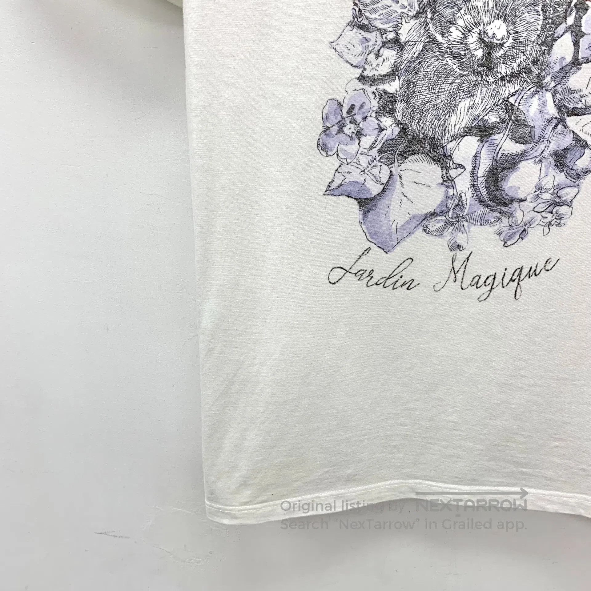 Dior Dior White rabbit floral print cotton crewneck short sleev Size M / US 6-8 / IT 42-44 - 4 Thumbnail