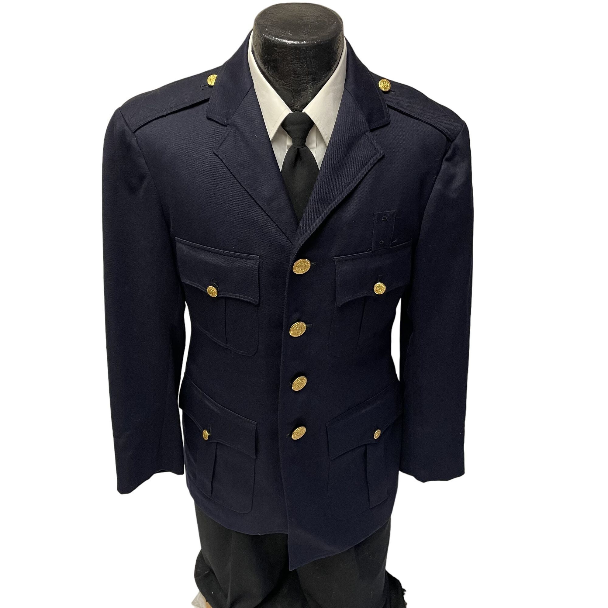 Vtg Blue GABARDINE Sport Coat METROPOLITAN POLICE Jacket