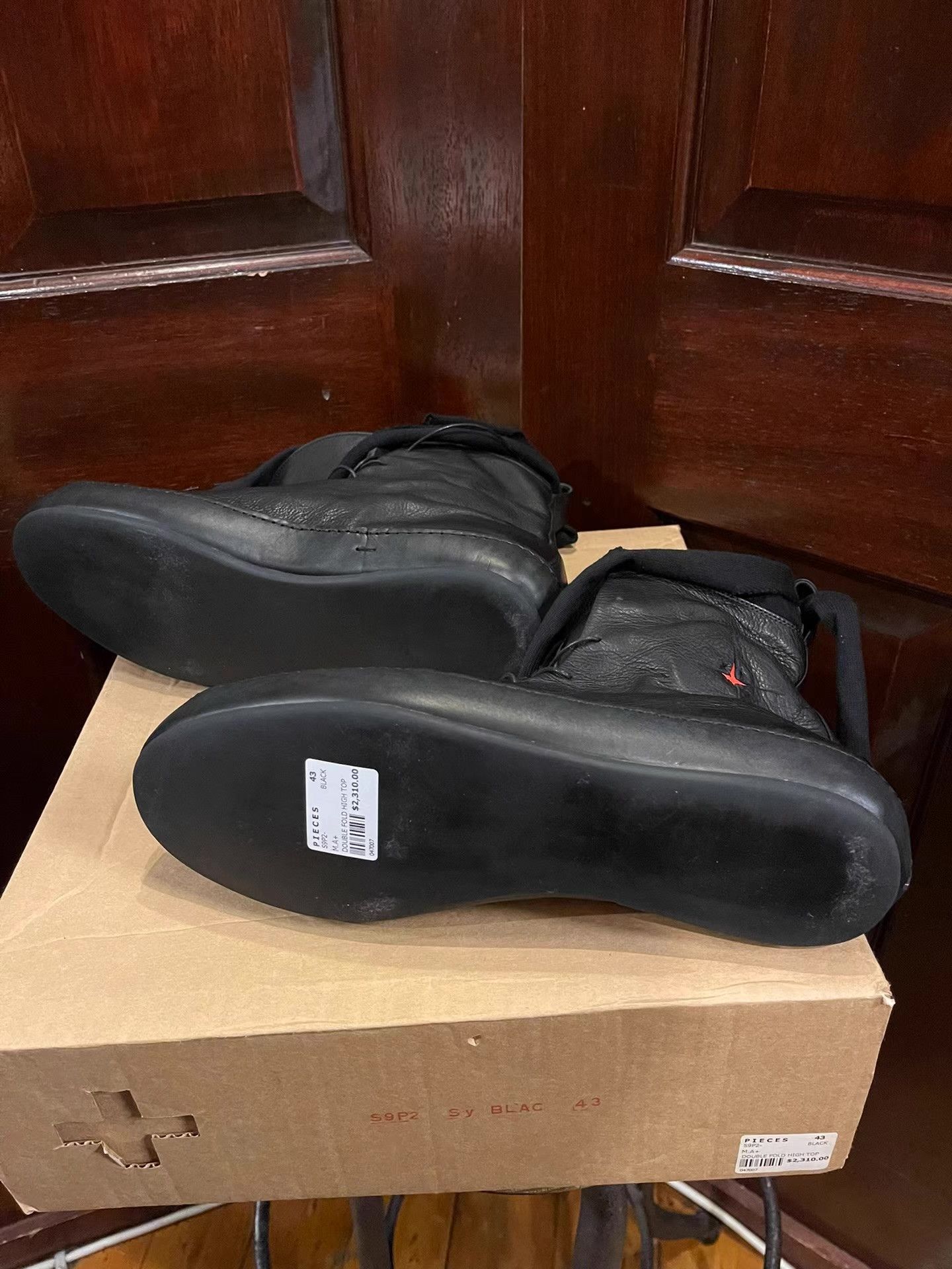 Ma+ m.a+ Men's Black Double Fold High-Top Sneakers. Ｑ25 Size US 10.5 / EU 43-44 - 3 Thumbnail
