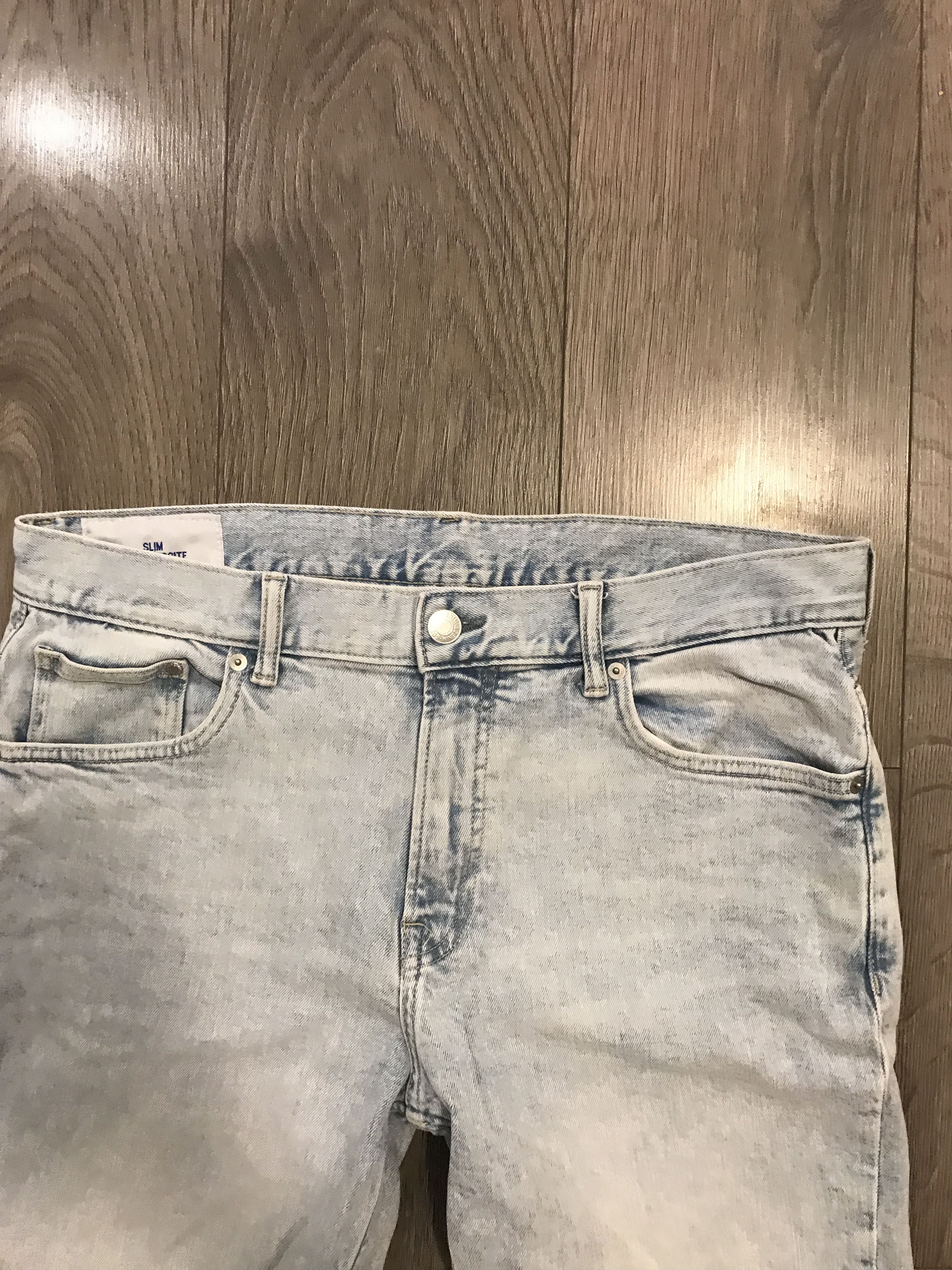H&M H&M Light Sky Blue Washed Denim Size US 36 / EU 52 - 3 Thumbnail