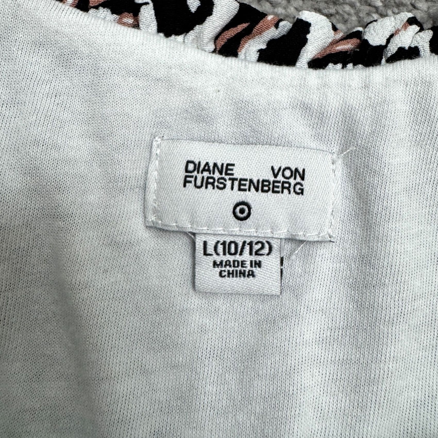 Diane von Furstenberg Diane von Furstenberg DVF Floral Smocked Midi Dress Womens L White Black Multicolor Sleeveless Straps A-Line, Fit & Flare Holiday, Bohemian, Flower Size L / US 10 / IT 46 - 7 Thumbnail