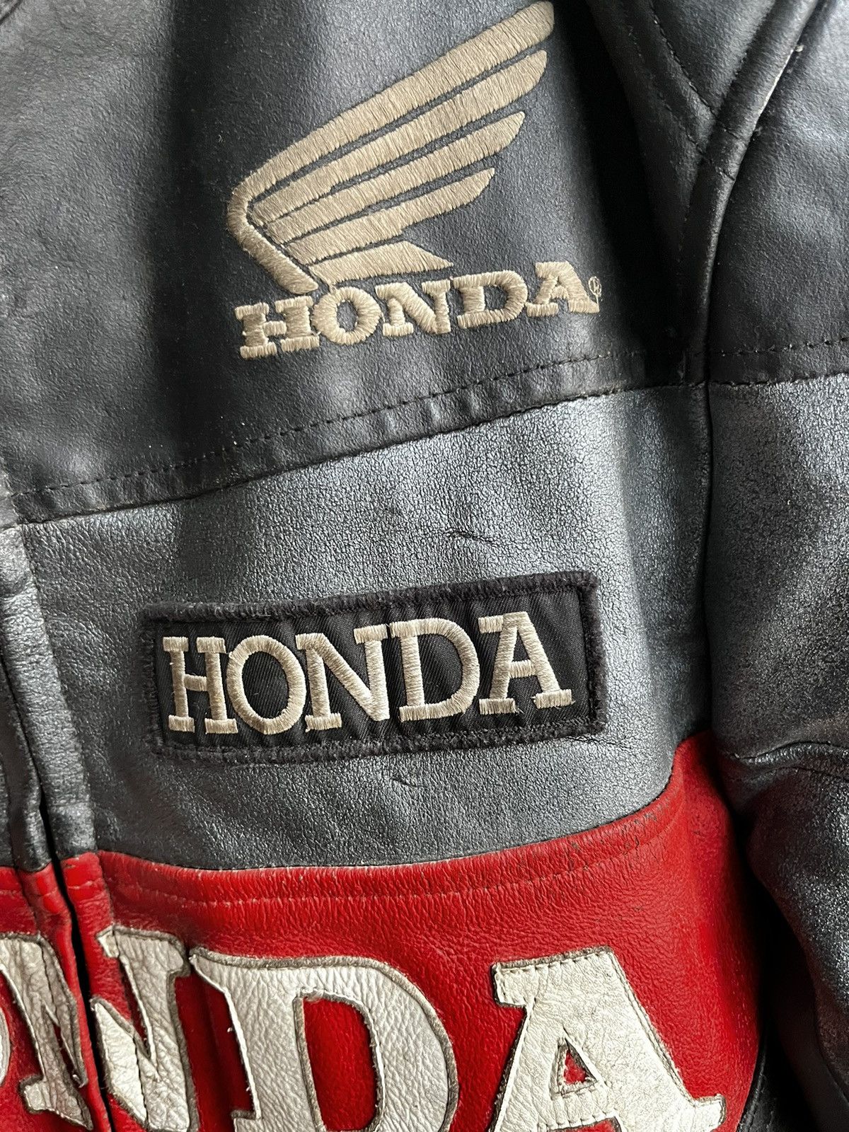Vintage Honda Racing CBR Leather Jacket RARE ALL BLACK Size US M / EU 48-50 / 2 - 7 Thumbnail