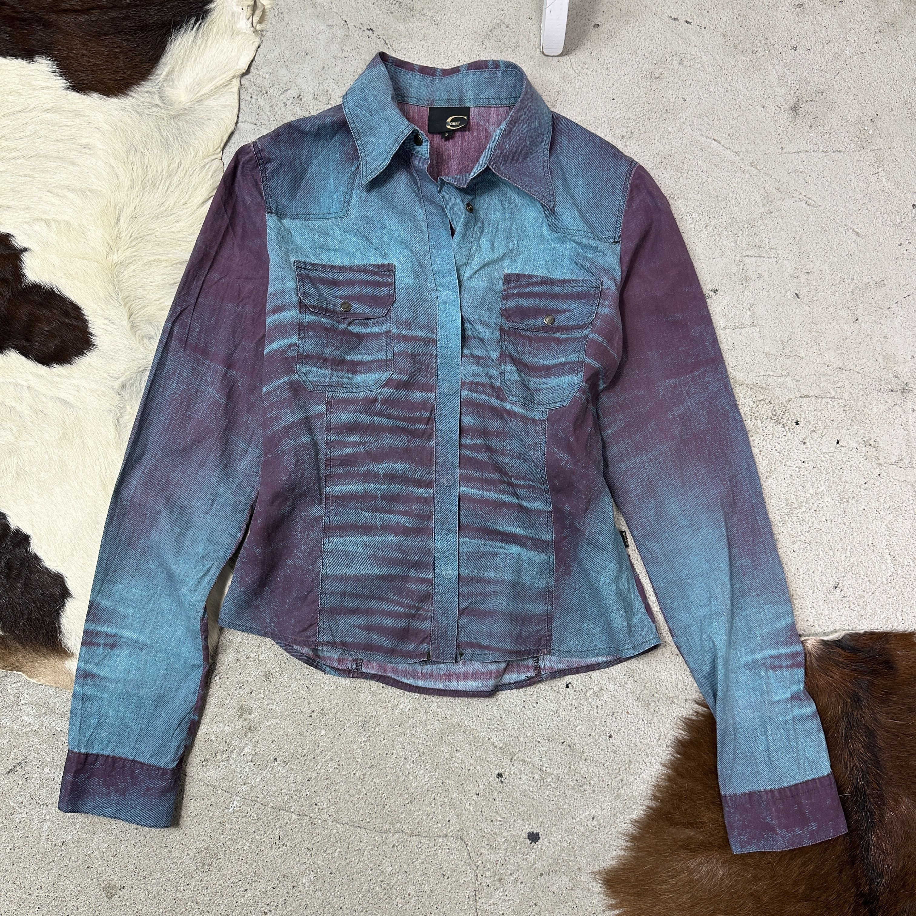 Roberto Cavalli Vintage Avant Garde Printed Roberto Cavalli Shirt Y2K Size S / US 4 / IT 40 - 2 Thumbnail