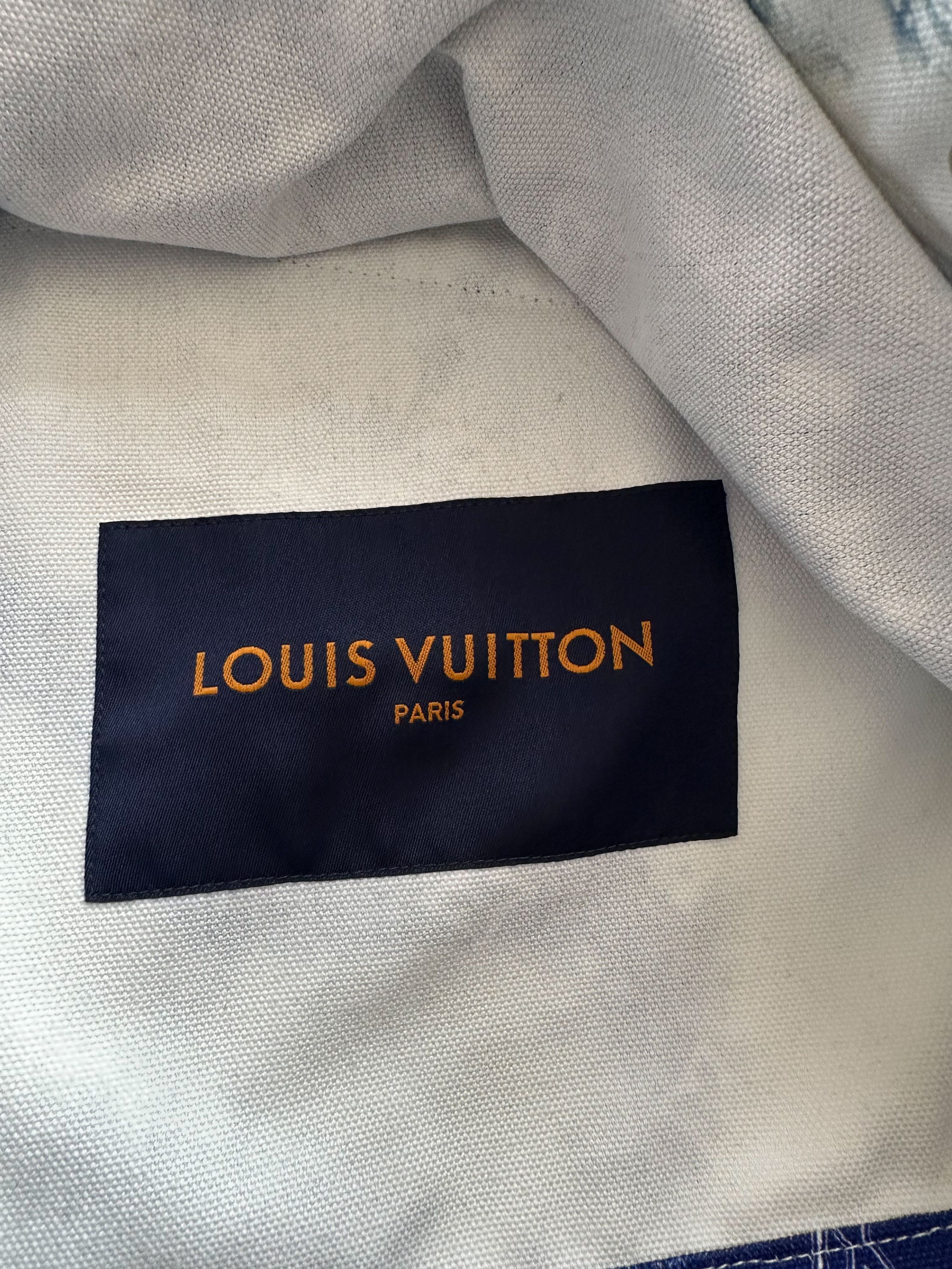 Louis Vuitton Louis Vuitton Blue Bandana Mixed Leather Jacket Size US XXL / EU 58 / 5 - 5 Thumbnail