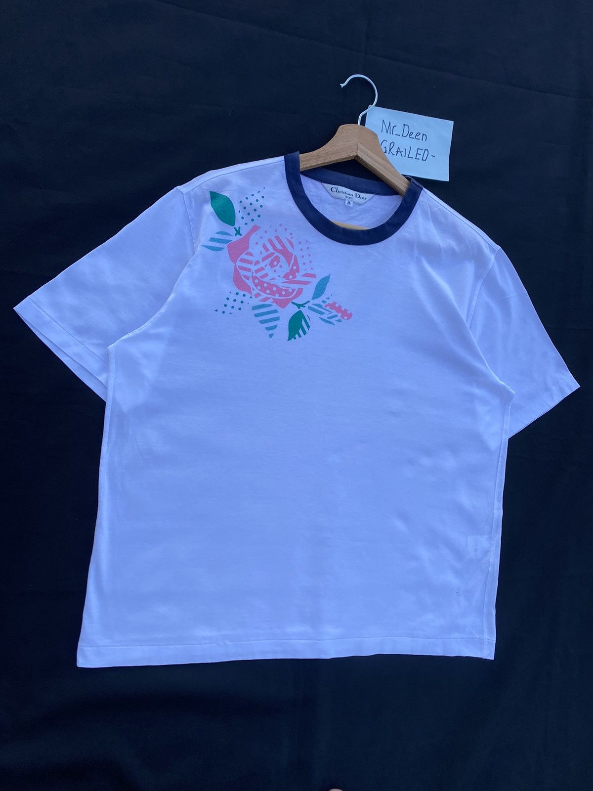 Christian Dior Monsieur Rare Vintage Christian Dior Rose White Tshirt Size US M / EU 48-50 / 2 - 3 Thumbnail