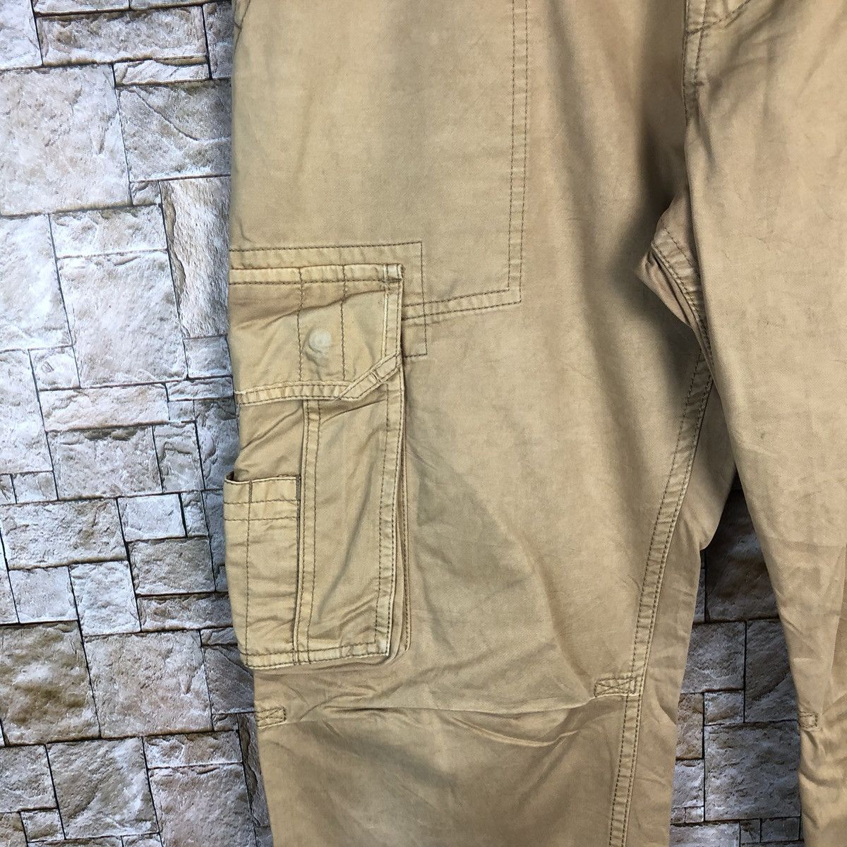 Japanese Brand DL Purple & Yellow Brown Cargo Multipocket Pants #A333 Size US 31 - 10 Thumbnail
