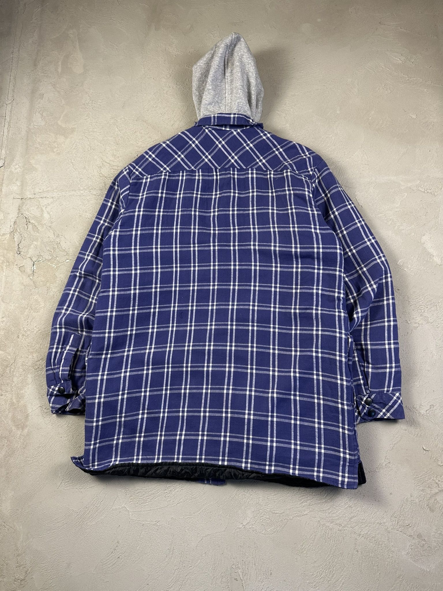 Vintage 90s Vintage Storm Fighter Workwear Flannel Hood Jacket Size US L / EU 52-54 / 3 - 5 Thumbnail