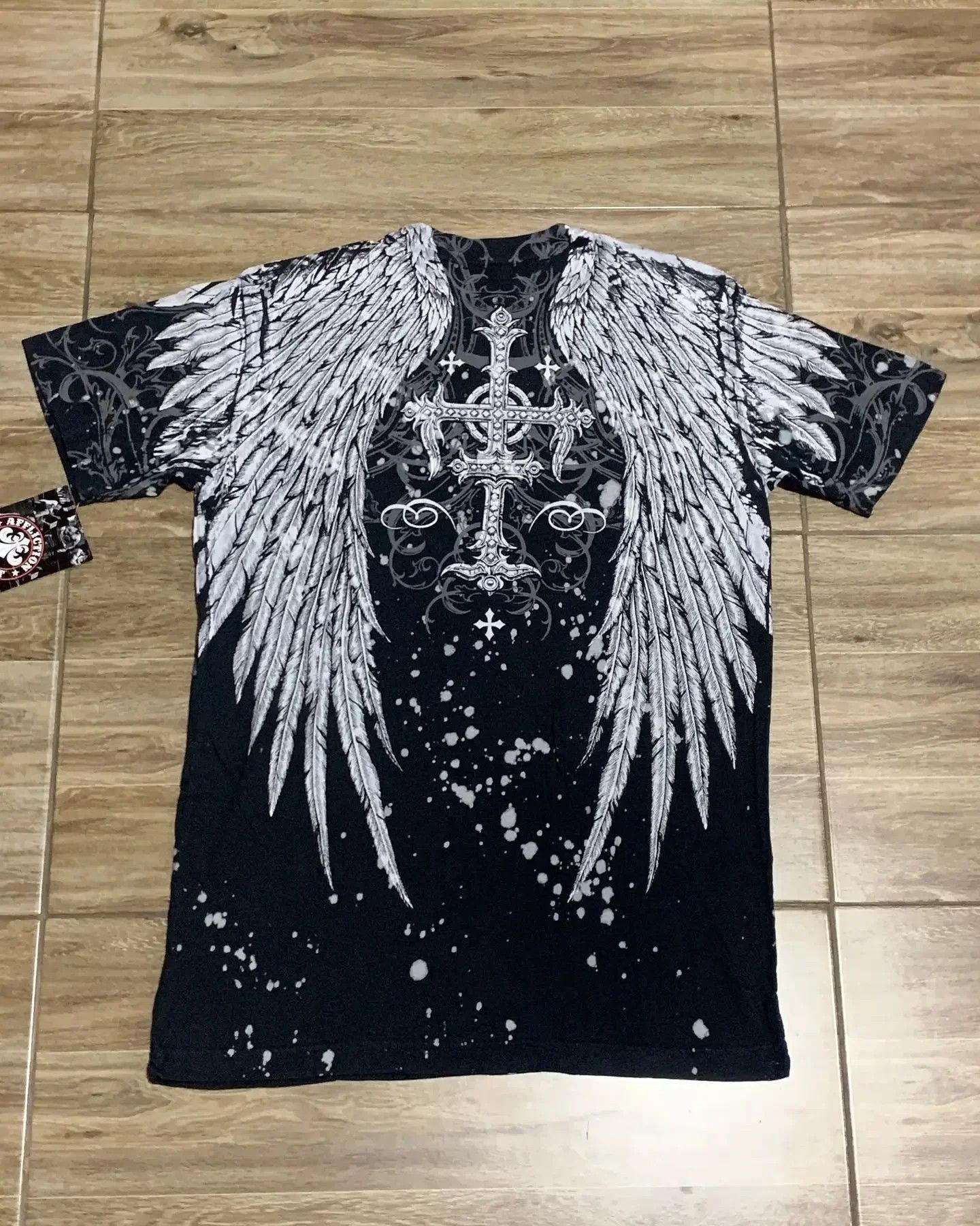 Vintage Gothic Skull Cross TShirt Size US XL / EU 56 / 4 - 2 Thumbnail